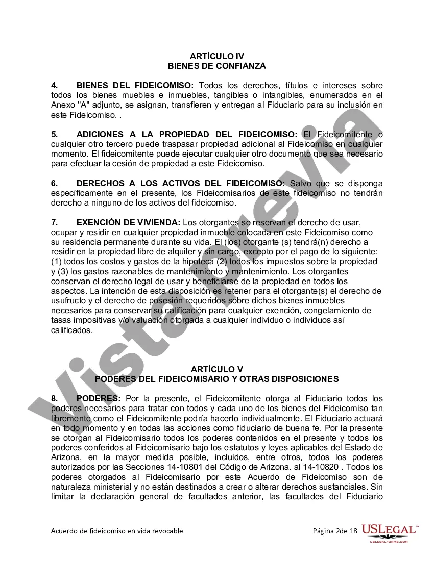 Preview Fideicomiso en vida para individuos solteros, divorciados o viudos o viudos sin hijos