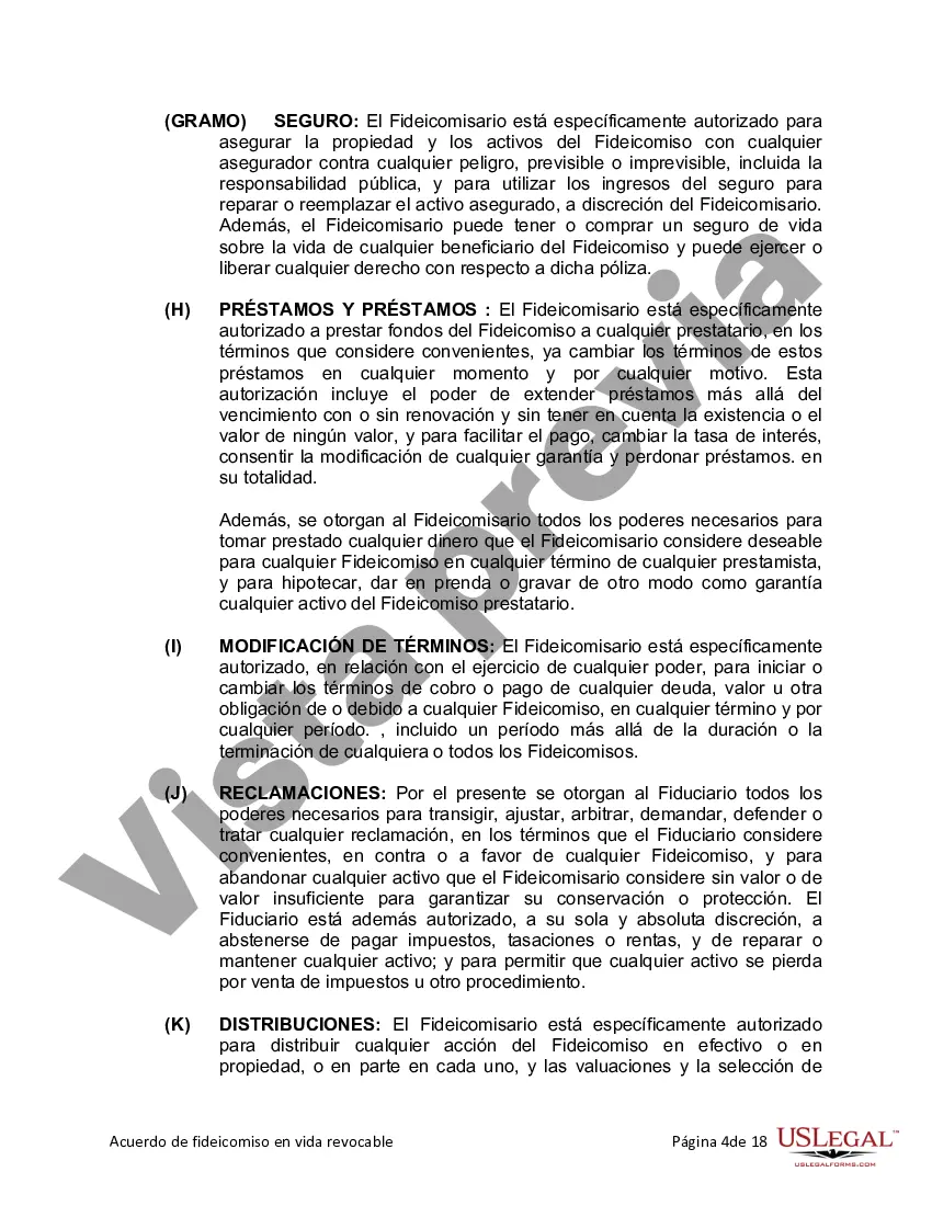 Preview Fideicomiso en vida para individuos solteros, divorciados o viudos o viudos sin hijos