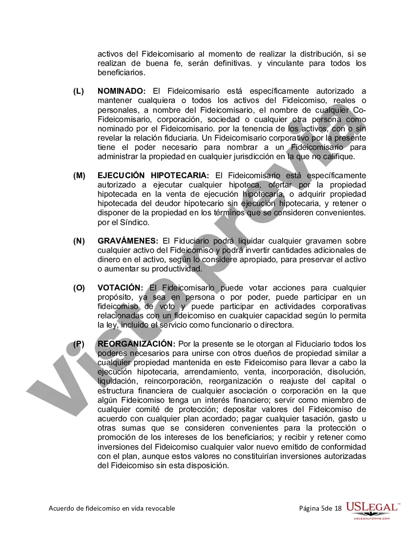 Preview Fideicomiso en vida para individuos solteros, divorciados o viudos o viudos sin hijos