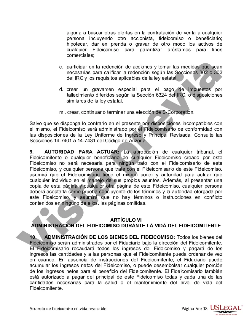 Preview Fideicomiso en vida para individuos solteros, divorciados o viudos o viudos sin hijos