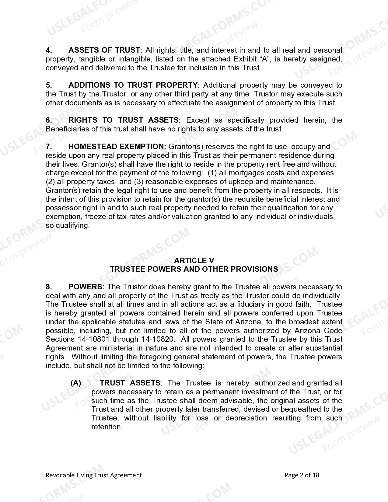 Preview Living Trust for Individual as Single, Divorced or Widow or Widower with No Children