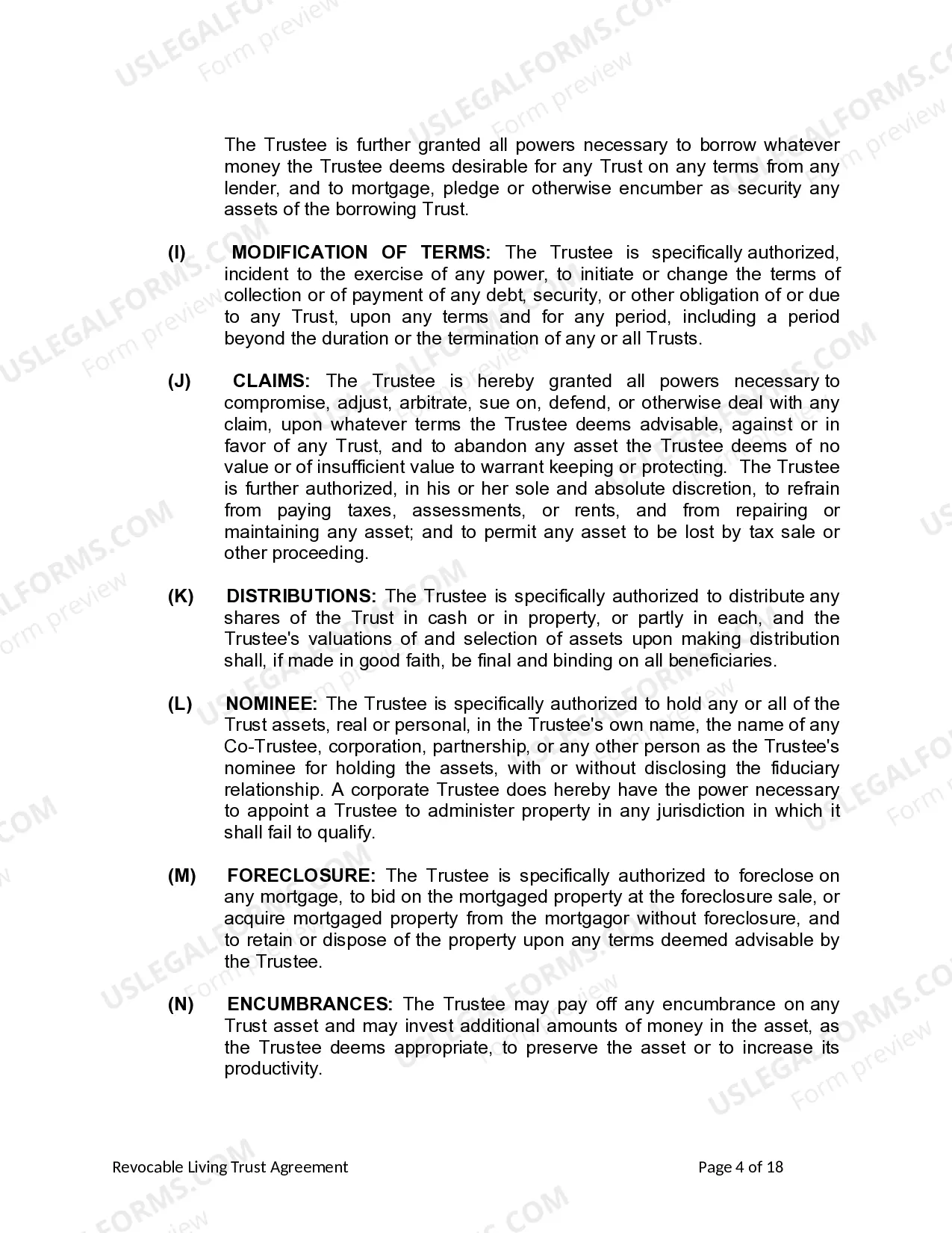 Preview Living Trust for Individual as Single, Divorced or Widow or Widower with No Children