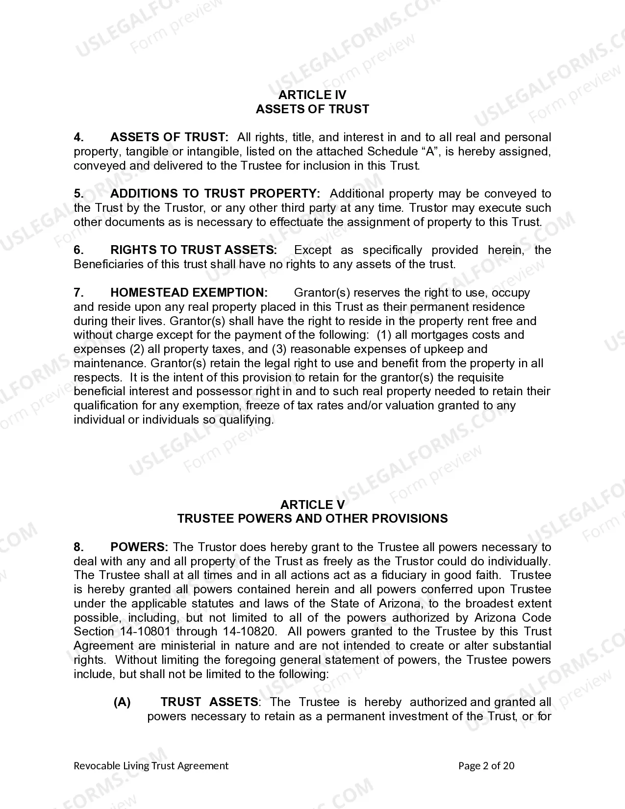 Preview Living Trust for individual, Who is Single, Divorced or Widow or Widower with Children