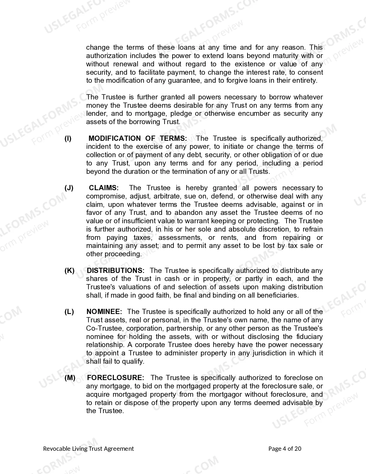 Preview Living Trust for individual, Who is Single, Divorced or Widow or Widower with Children