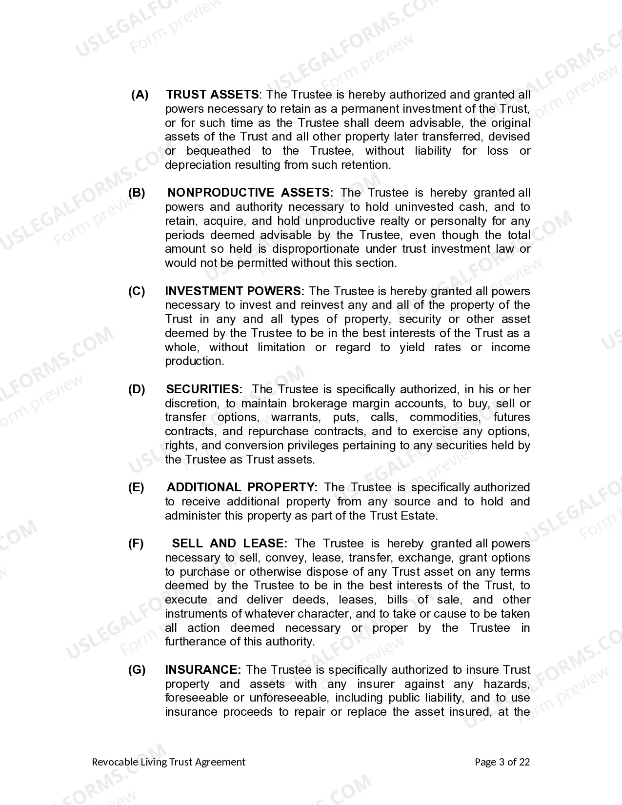 Preview Living Trust for Husband and Wife with Minor and or Adult Children