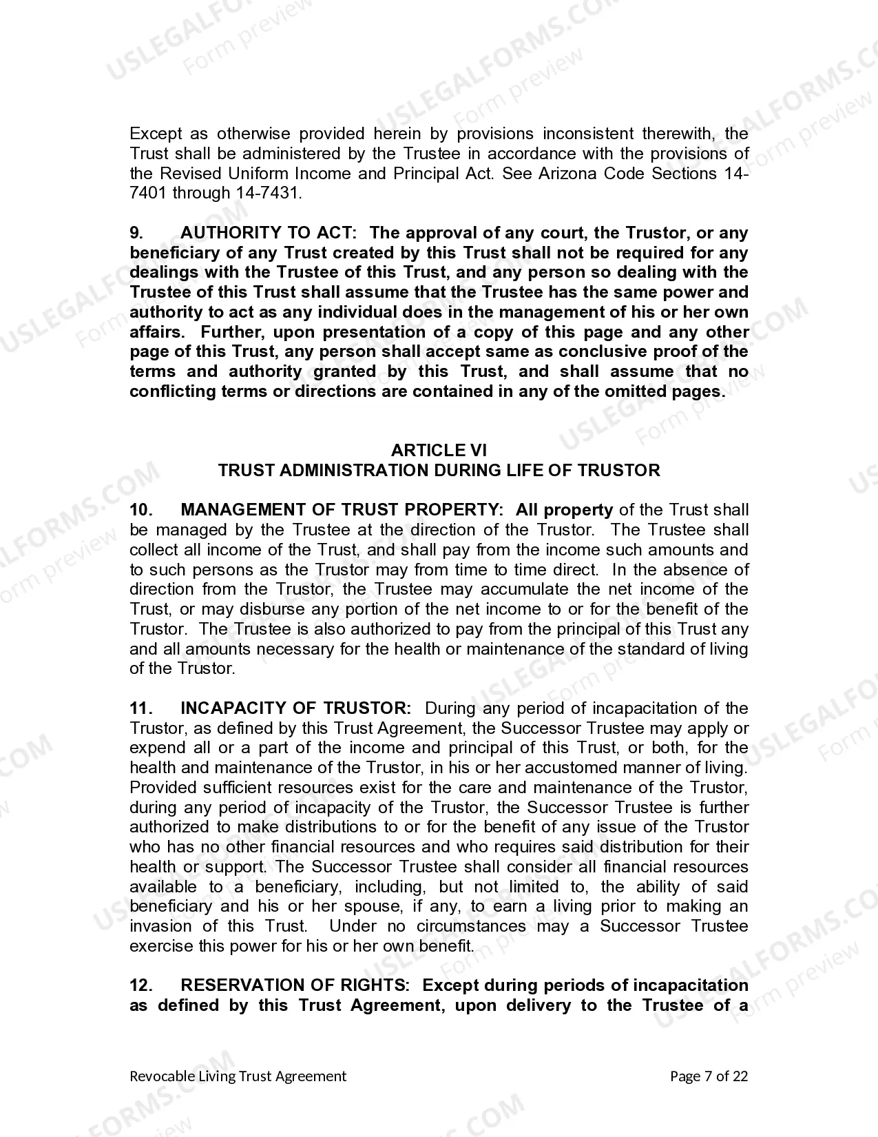 Preview Living Trust for Husband and Wife with Minor and or Adult Children