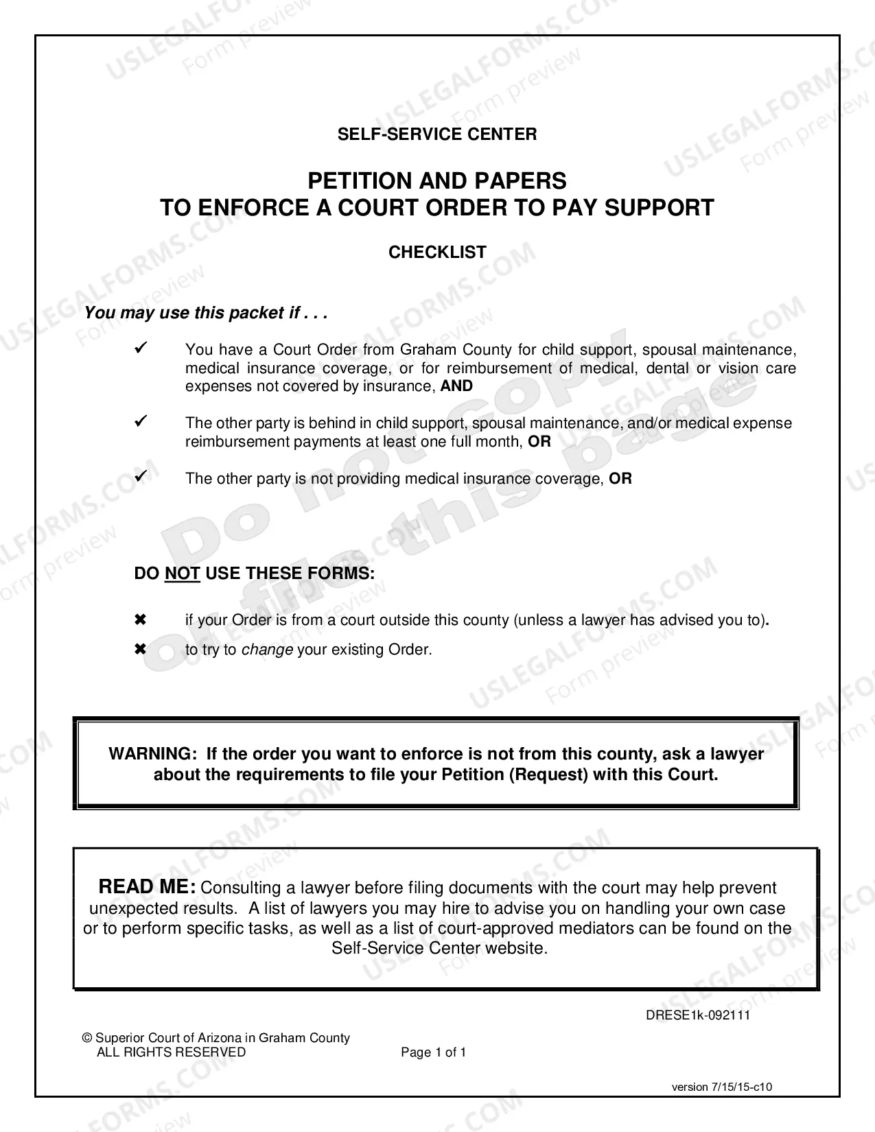 Preview To Enforce a Court Order to Pay Support