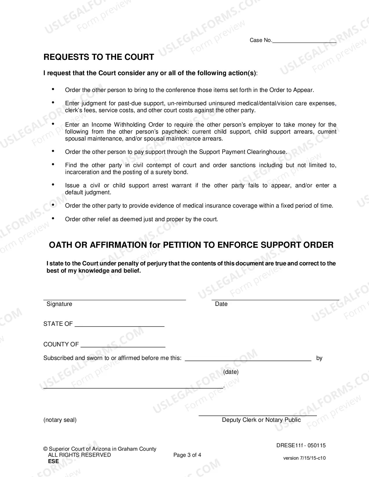 Preview To Enforce a Court Order to Pay Support