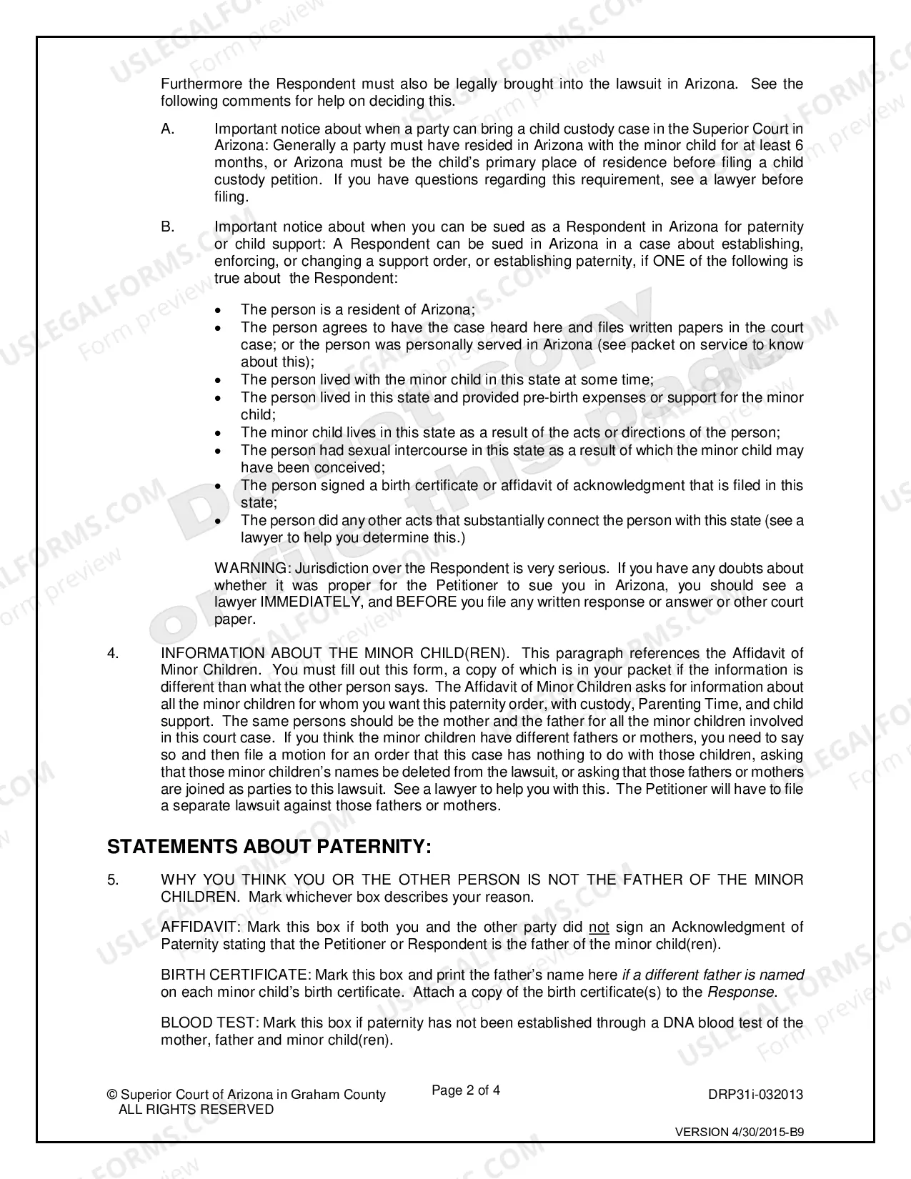 Preview Paternity Packet