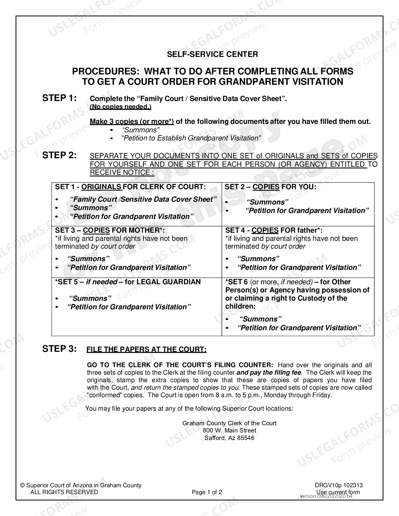 Preview Petition for Order about Grandparent Visitation