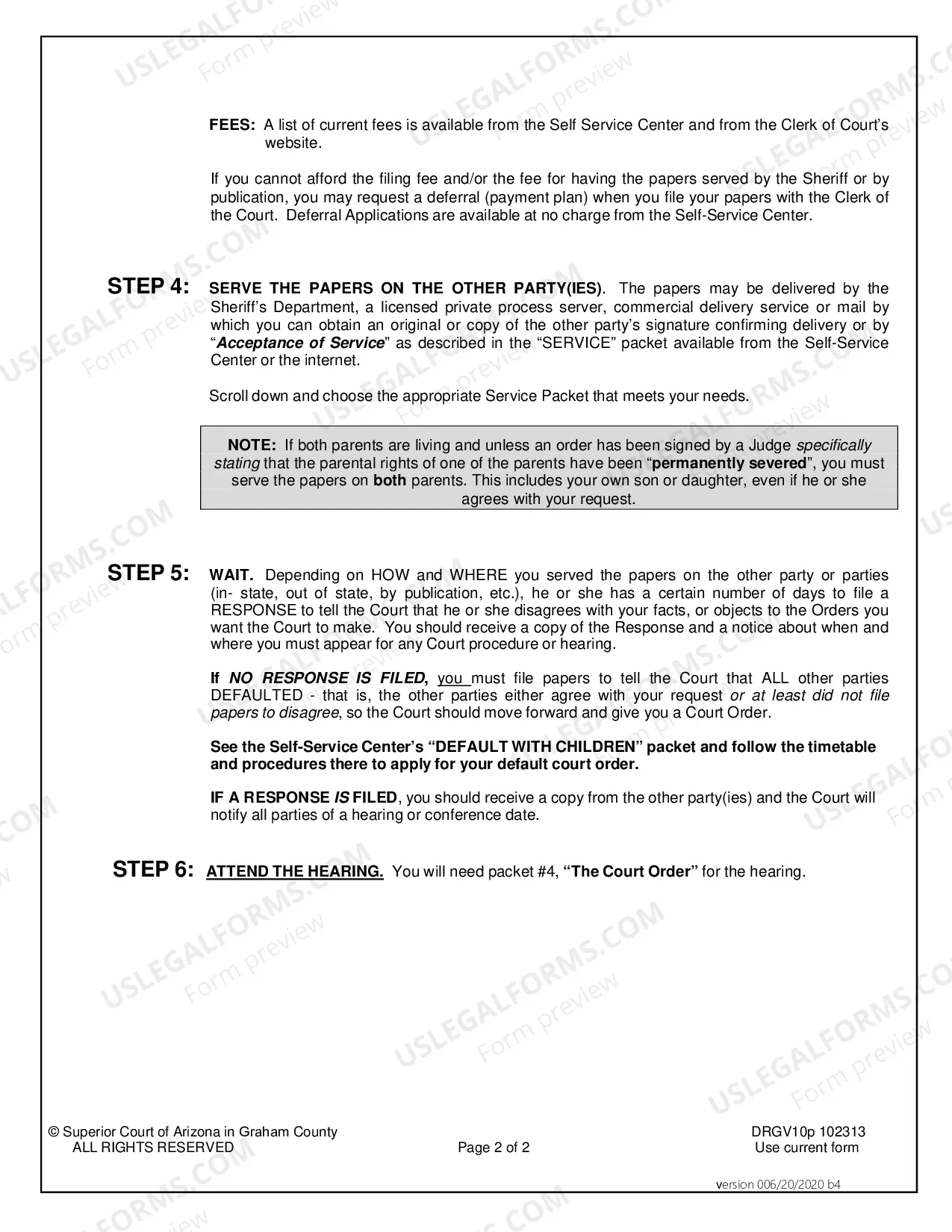 Preview Petition for Order about Grandparent Visitation