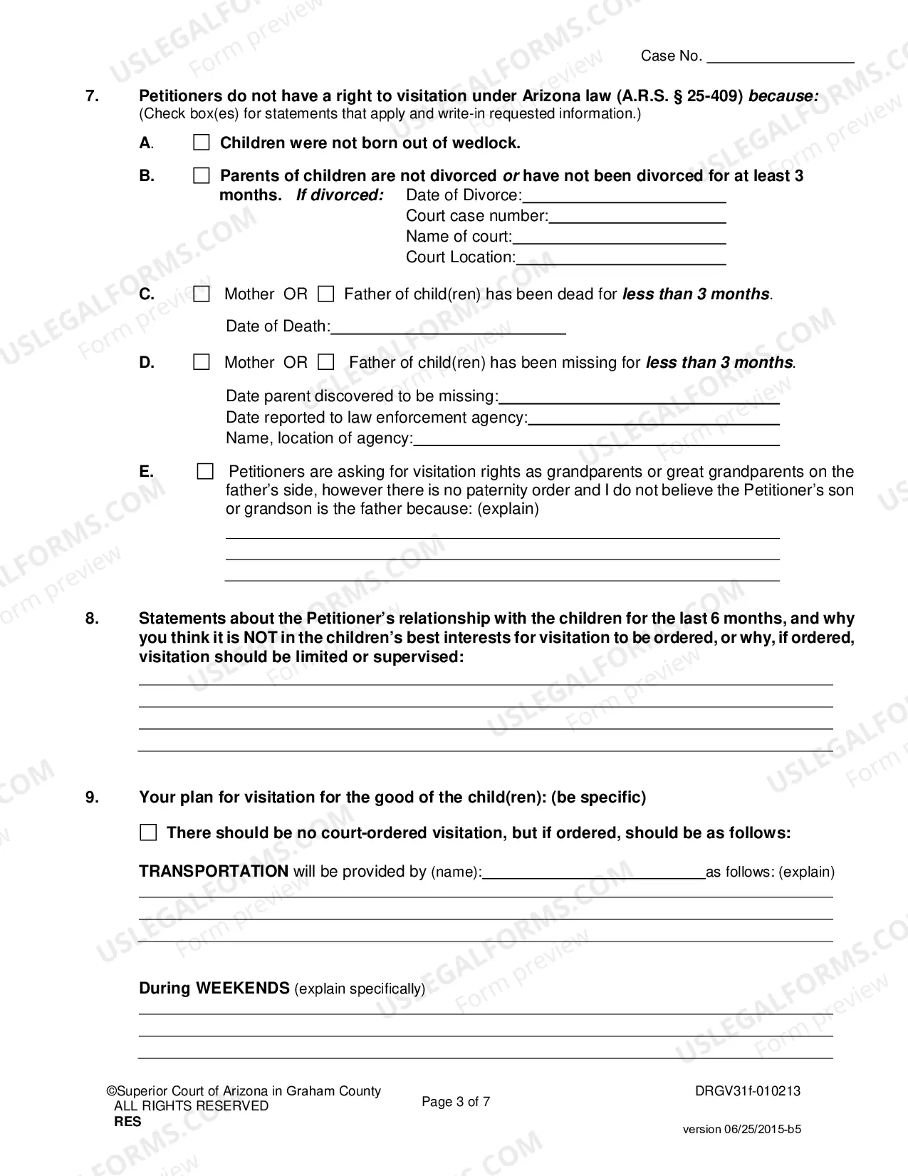 Preview Response to Petition to Establish Grandparent Visitation