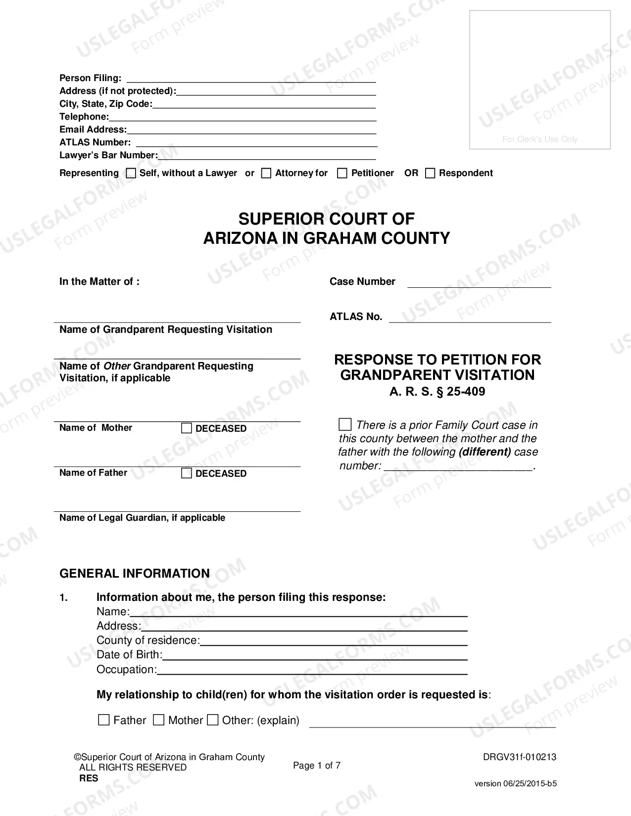 Preview Response to Petition to Establish Grandparent Visitation