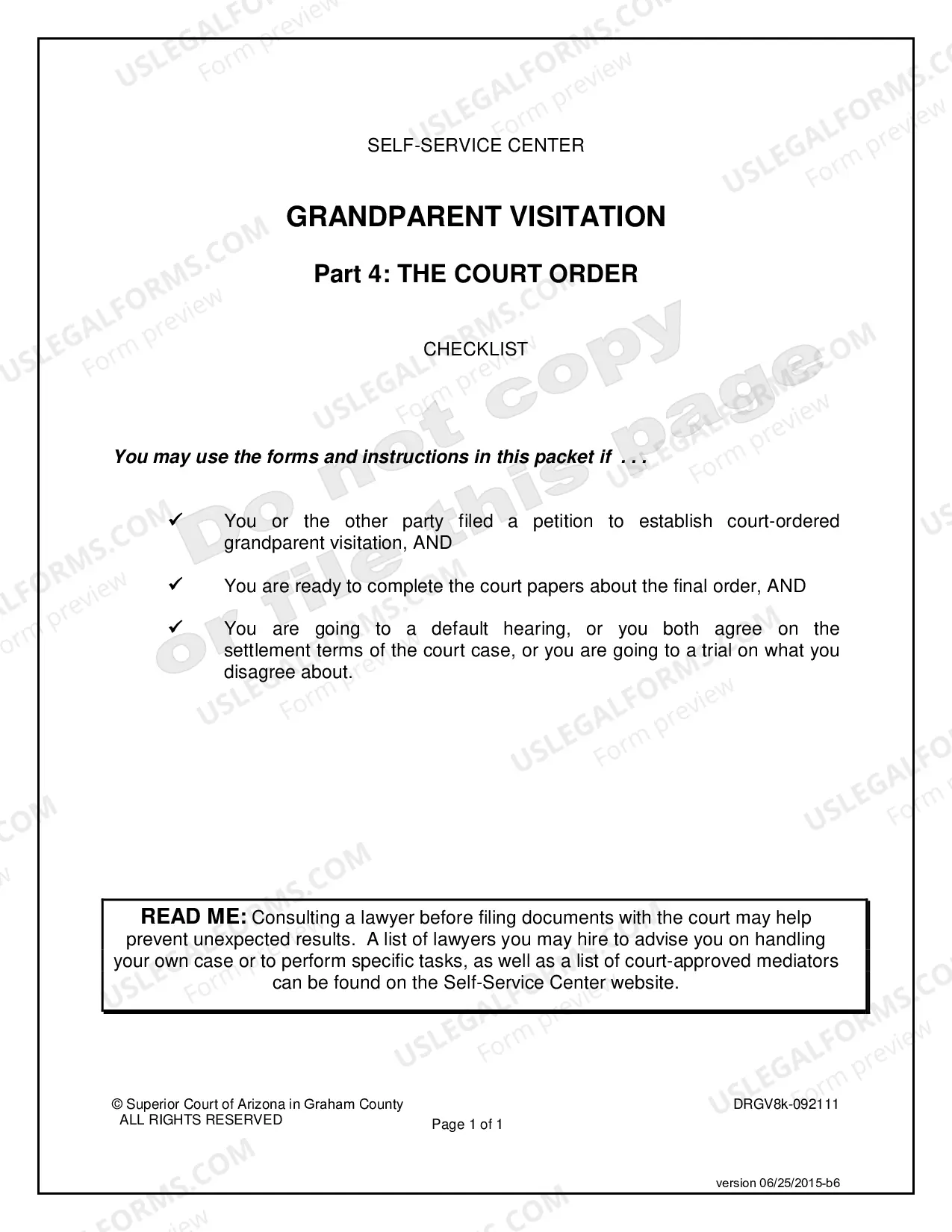 Preview Order Regarding Petition for Grandparent Visitation