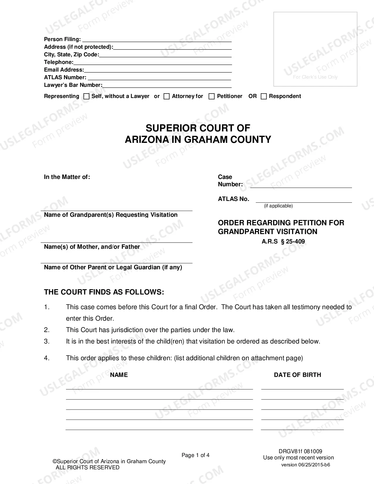 Preview Order Regarding Petition for Grandparent Visitation