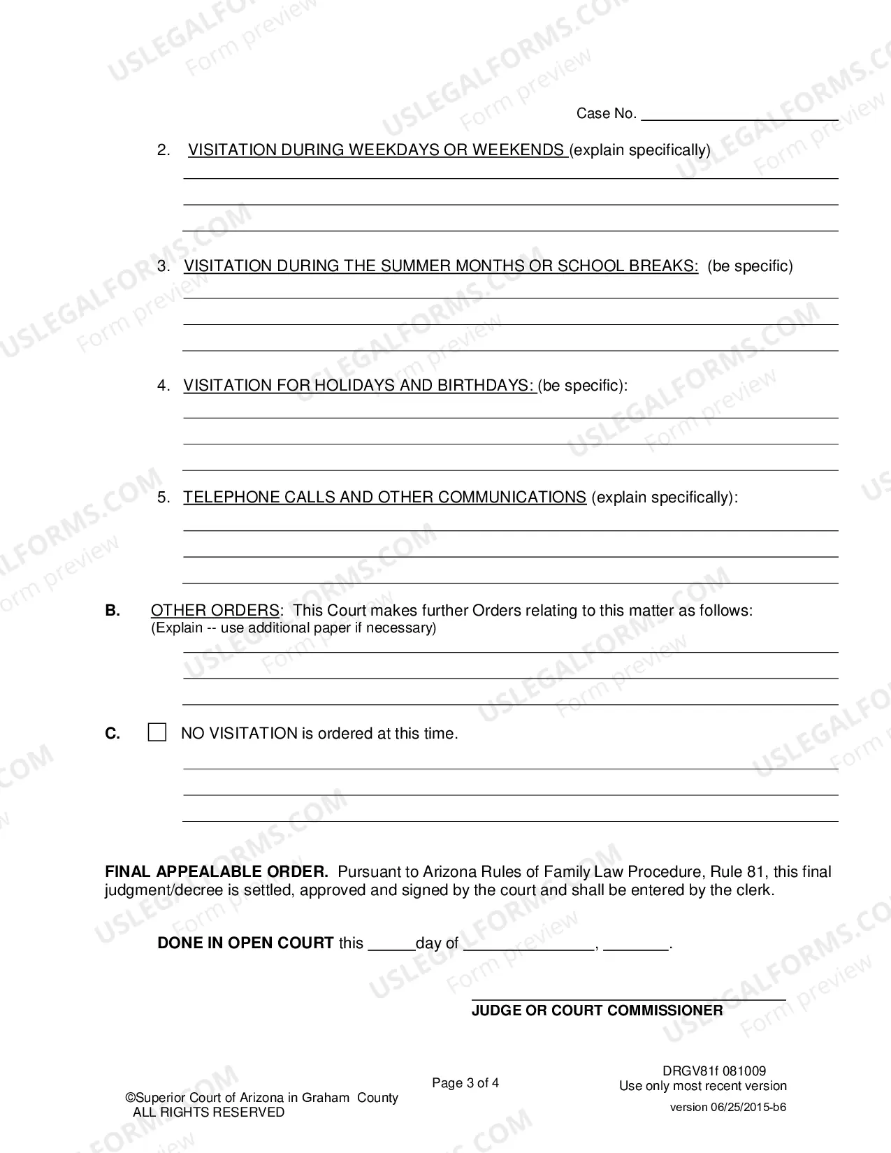 Preview Order Regarding Petition for Grandparent Visitation