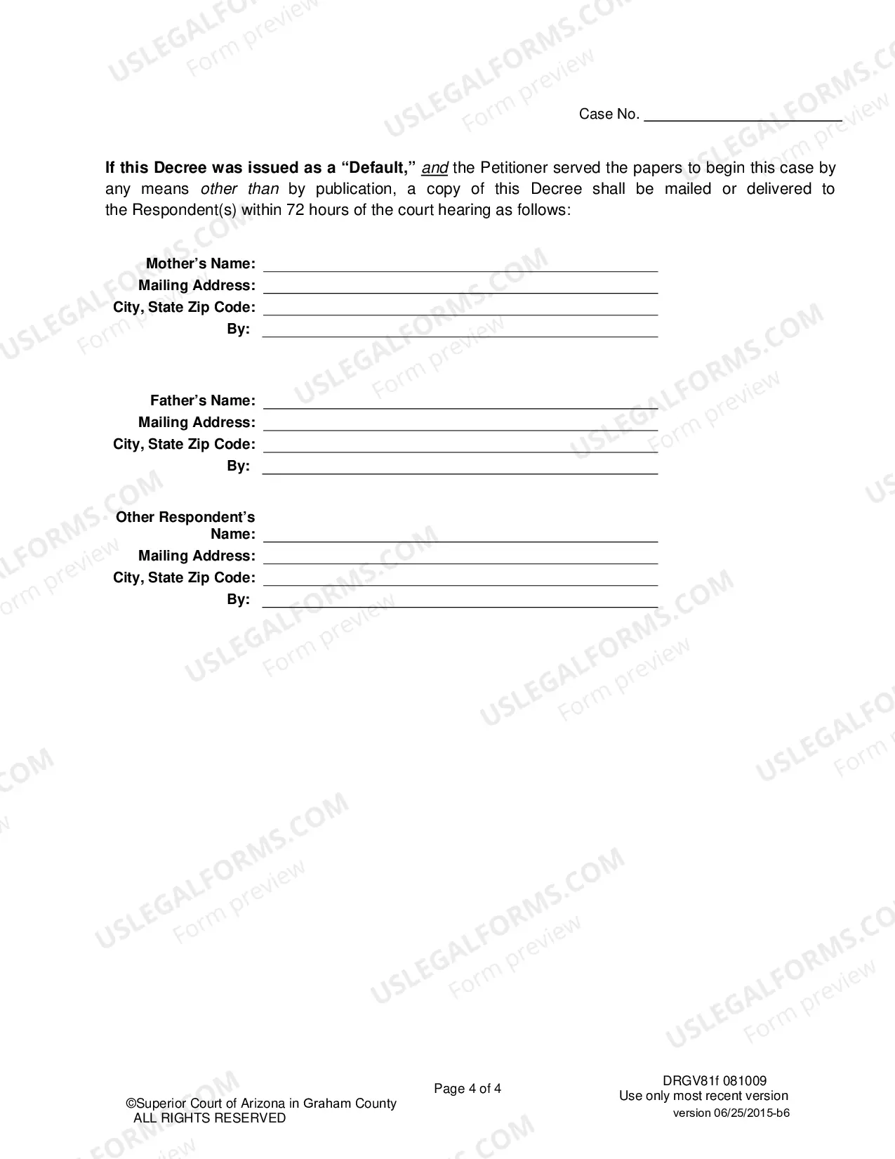 Preview Order Regarding Petition for Grandparent Visitation