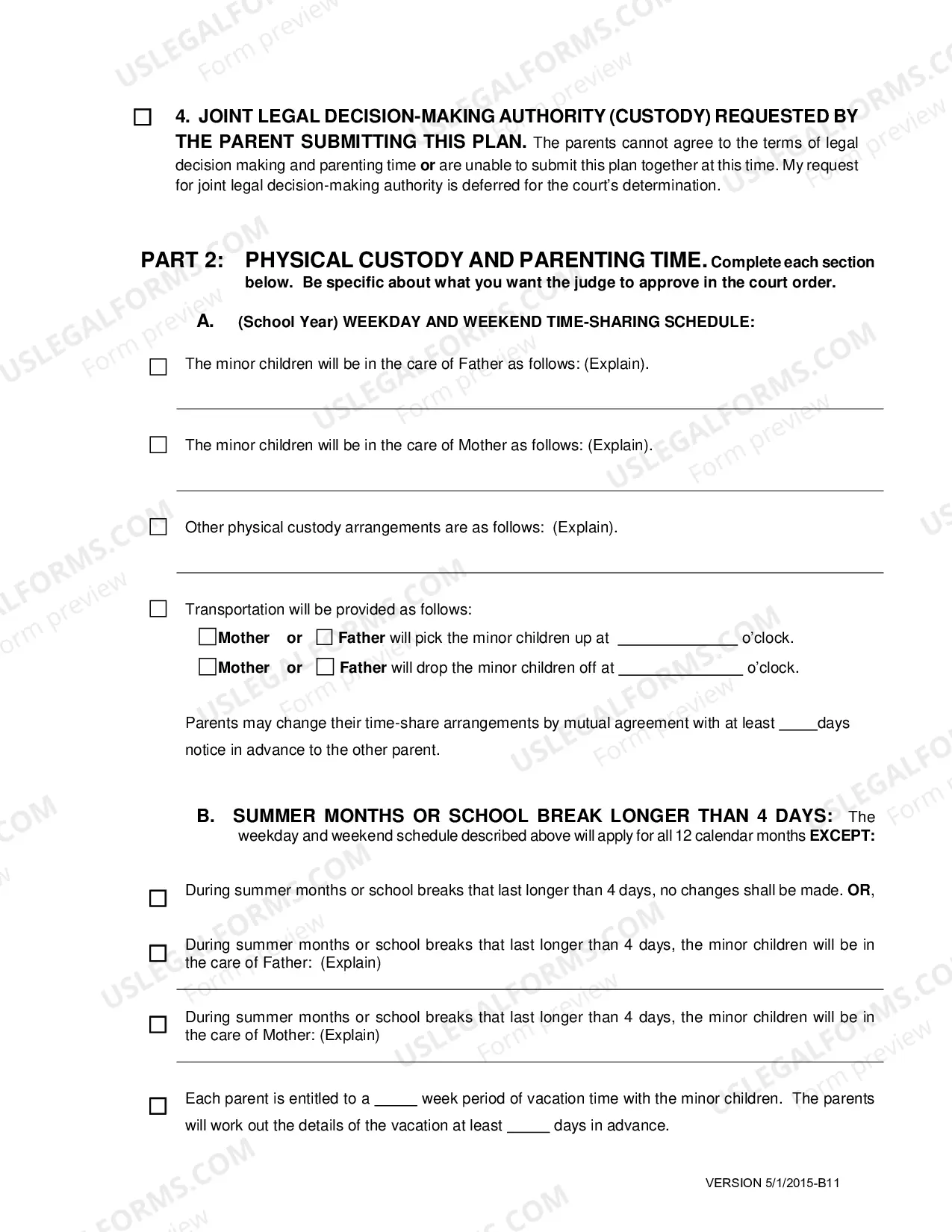 Preview Paternity Order with Custody Parenting Time and Child Support for Petitioner or Respondent