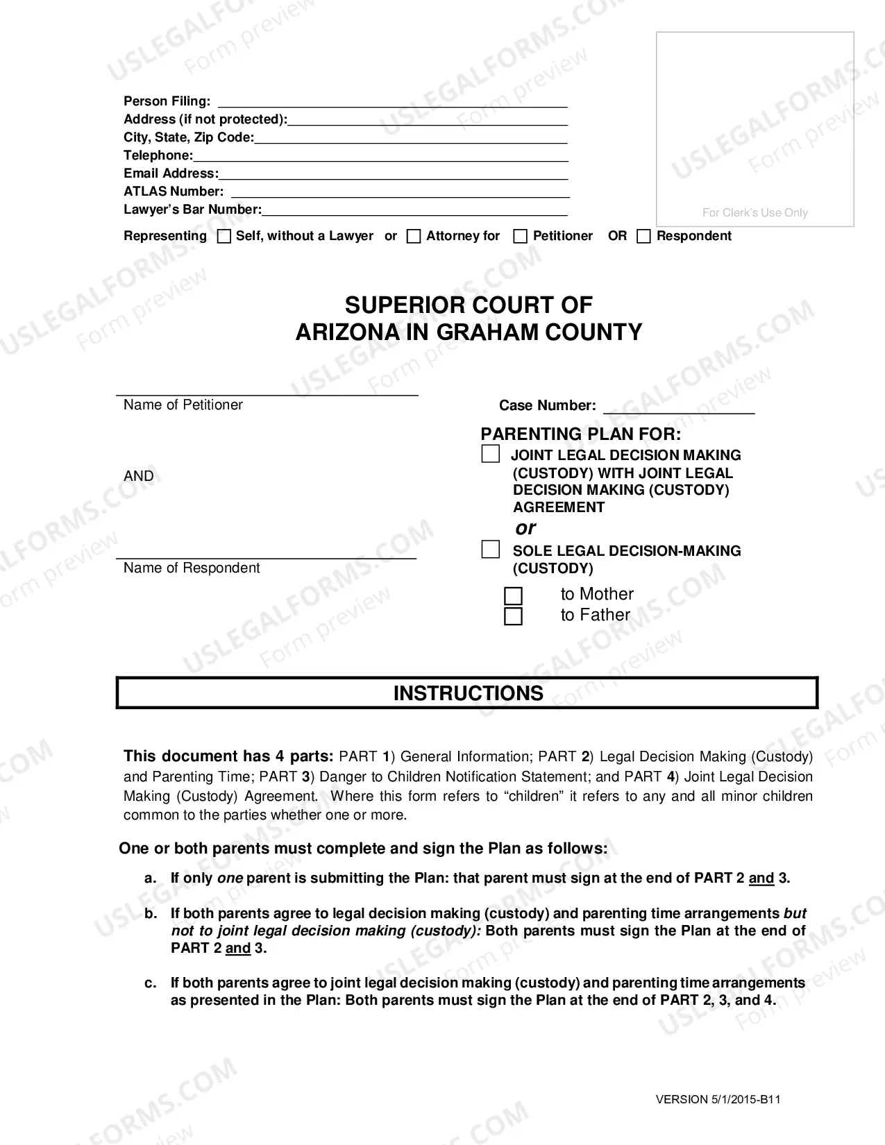 Preview Paternity Order with Custody Parenting Time and Child Support for Petitioner or Respondent