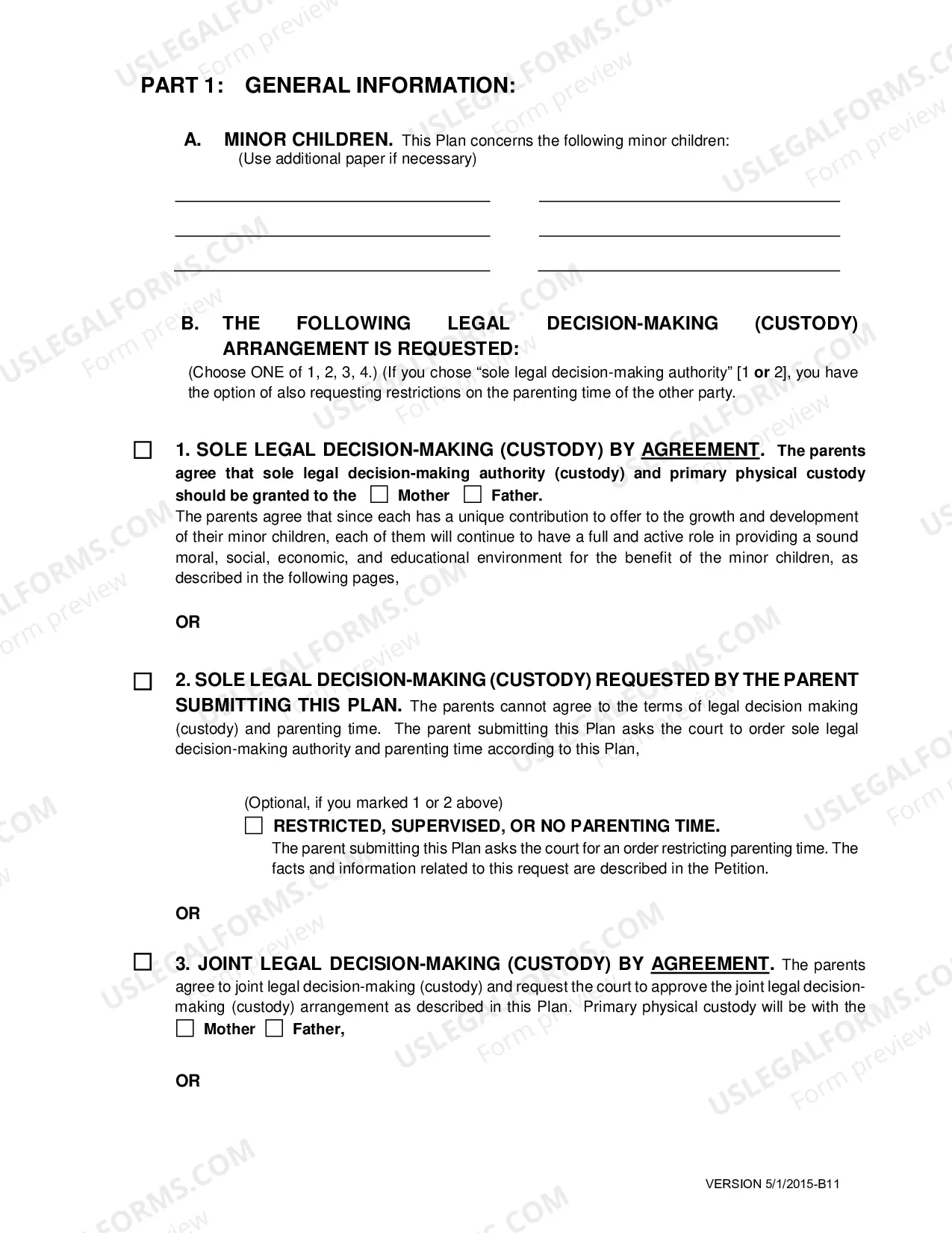 Preview Paternity Order with Custody Parenting Time and Child Support for Petitioner or Respondent