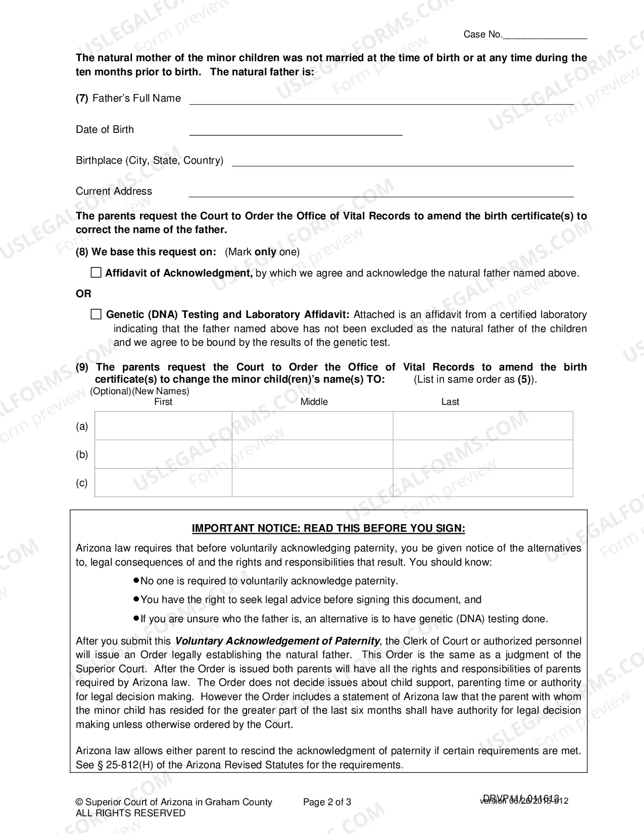 Preview Voluntary Paternity