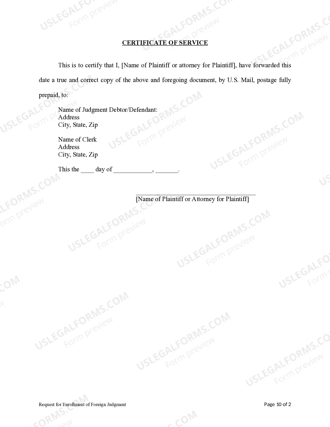 Preview Arizona Foreign Judgment Enrollment