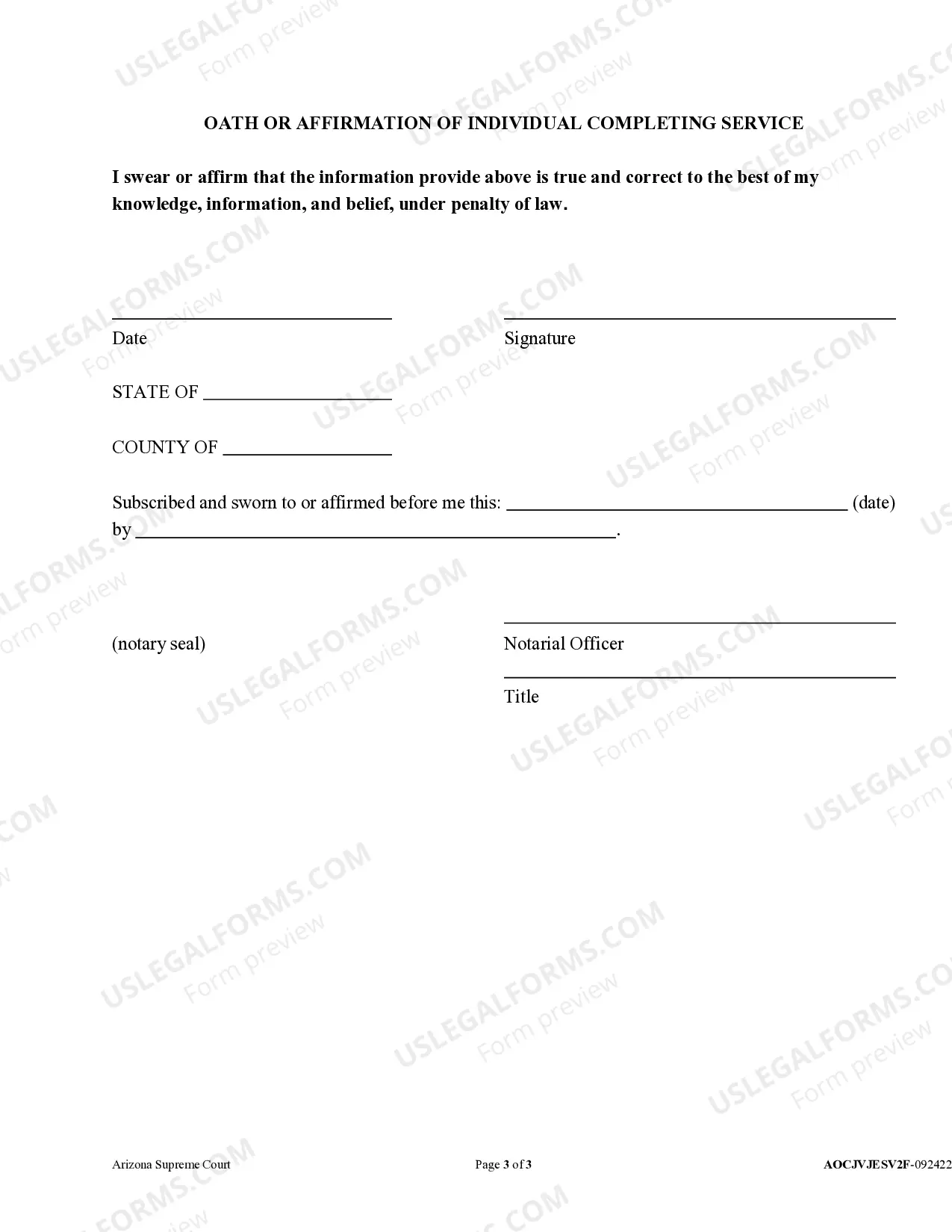 Preview Proof of Service