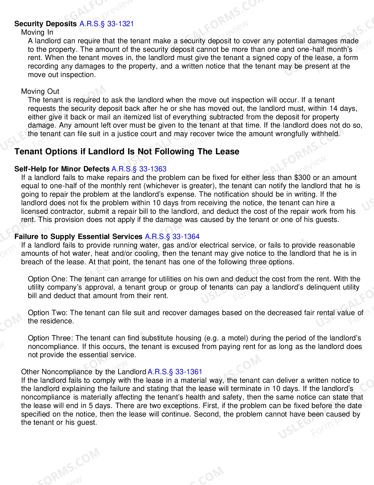 Preview Landlord / Tenant Important Information