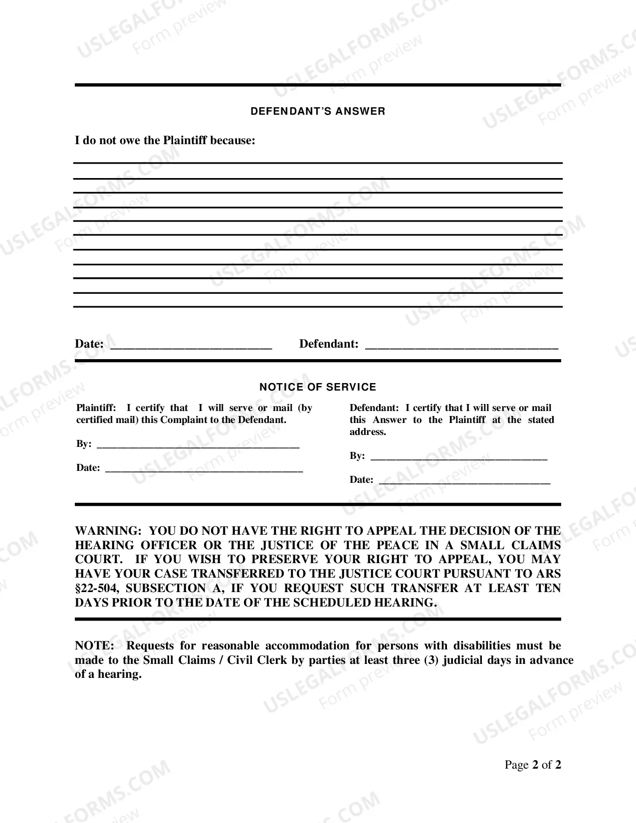 Preview Small Claims Civil Complaint
