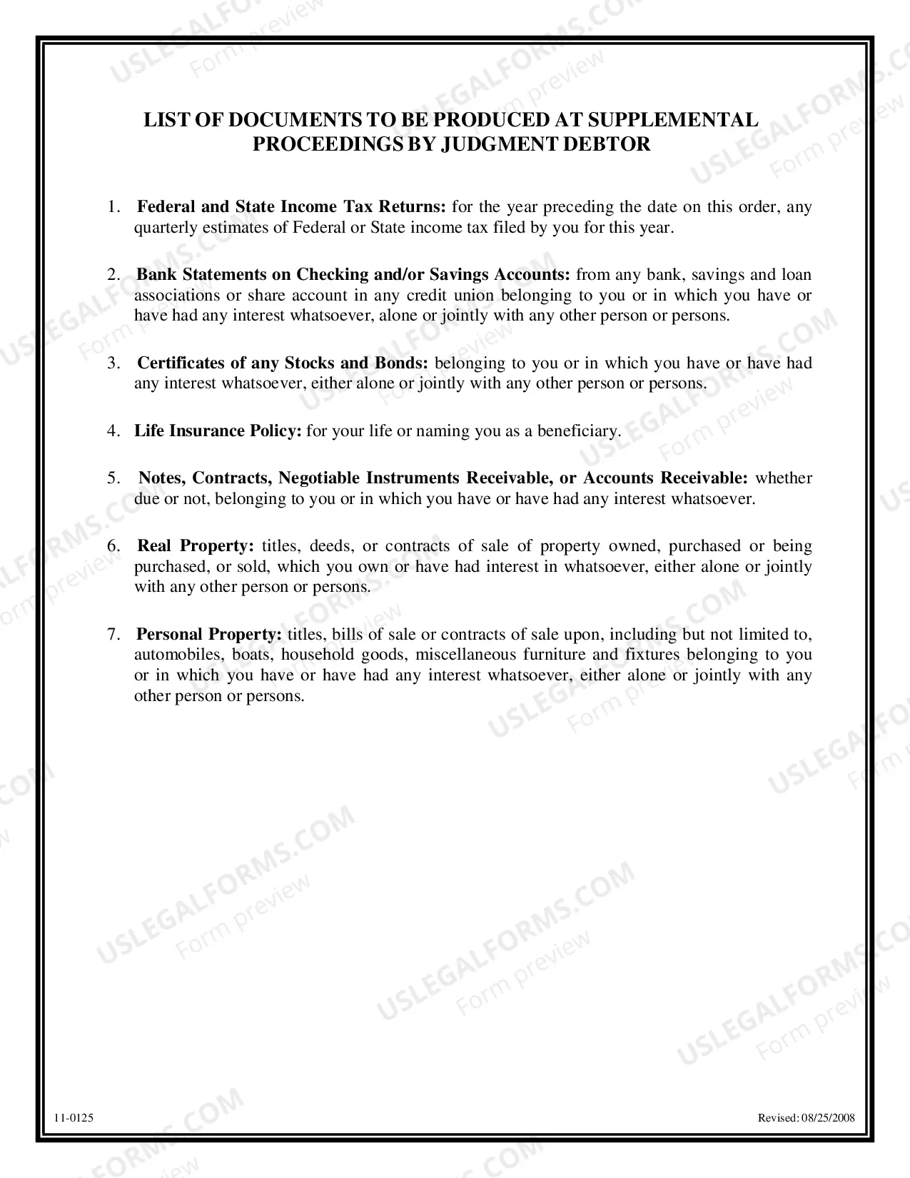 Preview Debtors Examination