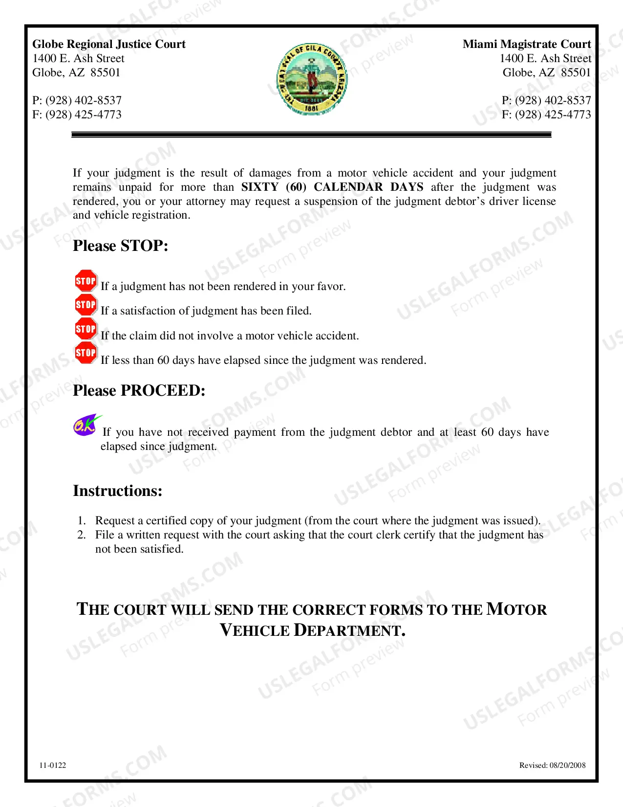 Preview Report an Unpaid Judgment to MVD