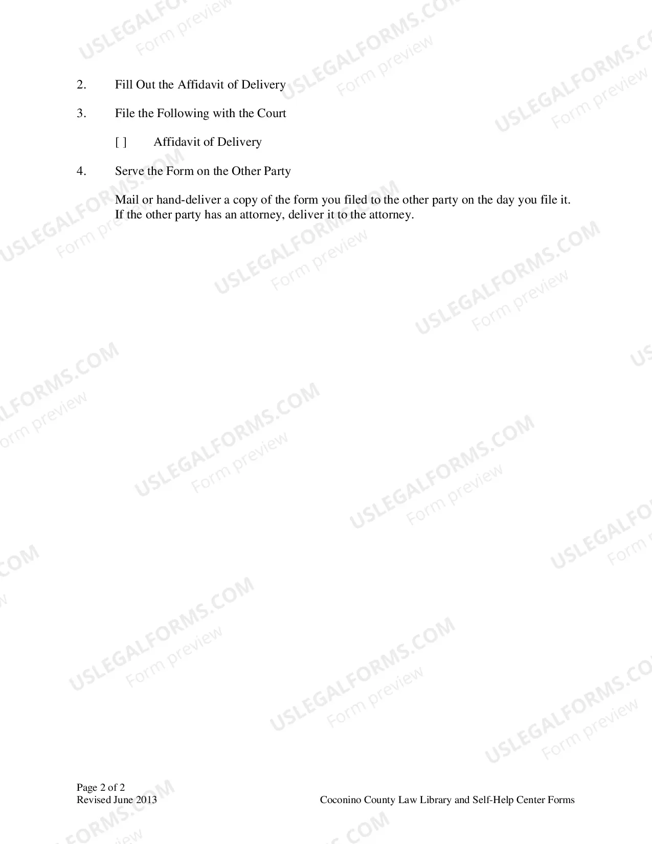 Preview Motion to Set Trial, Affidavit Of Delivery and Order