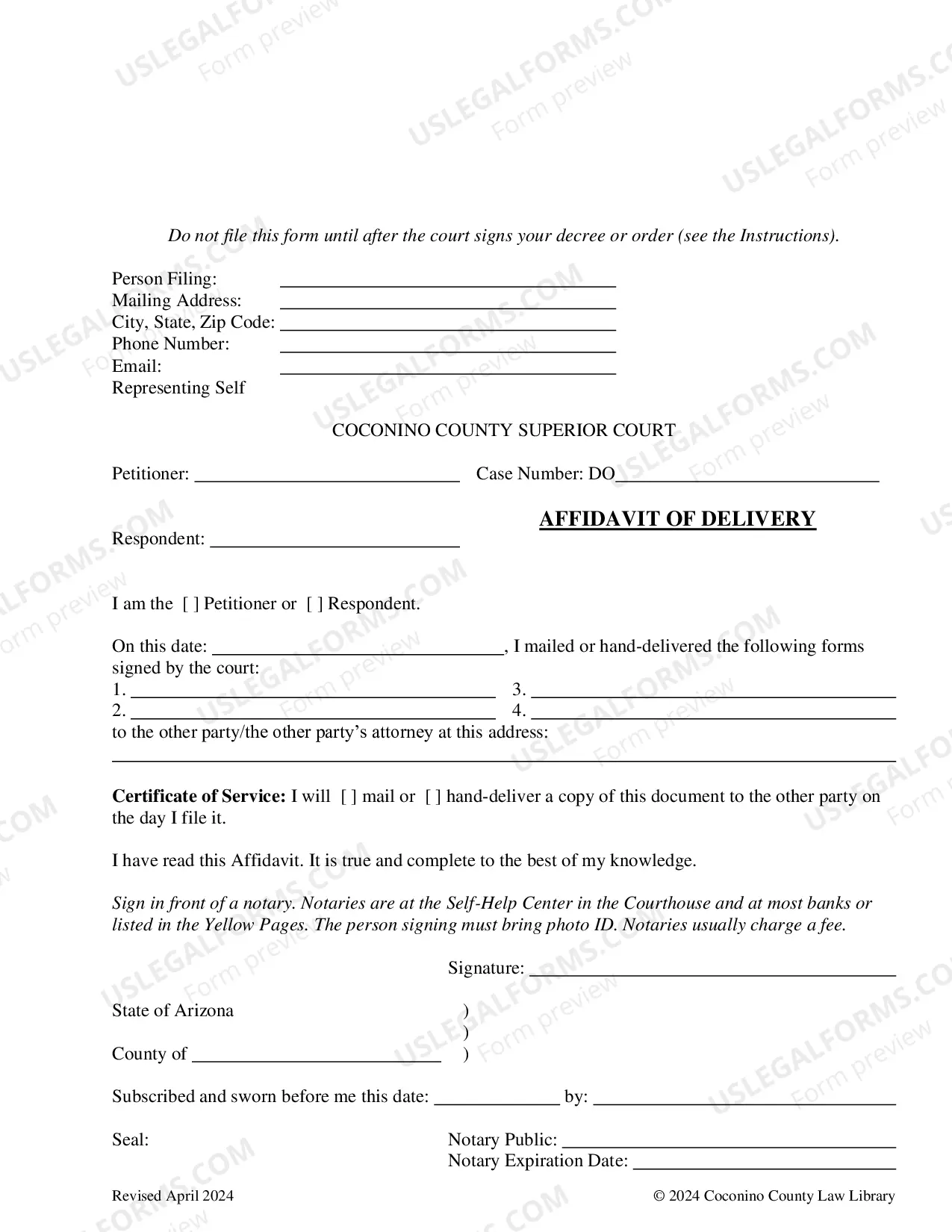 Preview Motion to Set Trial, Affidavit Of Delivery and Order