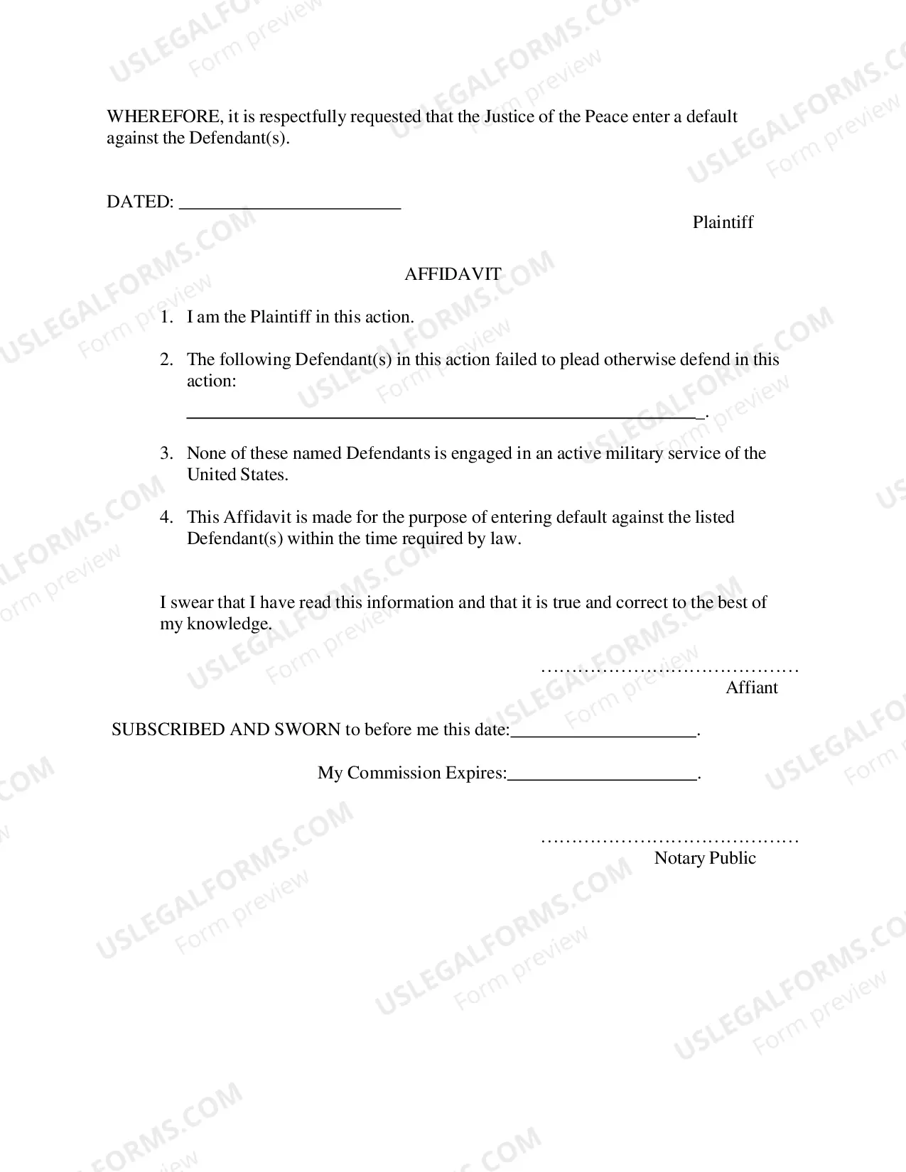 Preview Application For Default And Entry Of Default