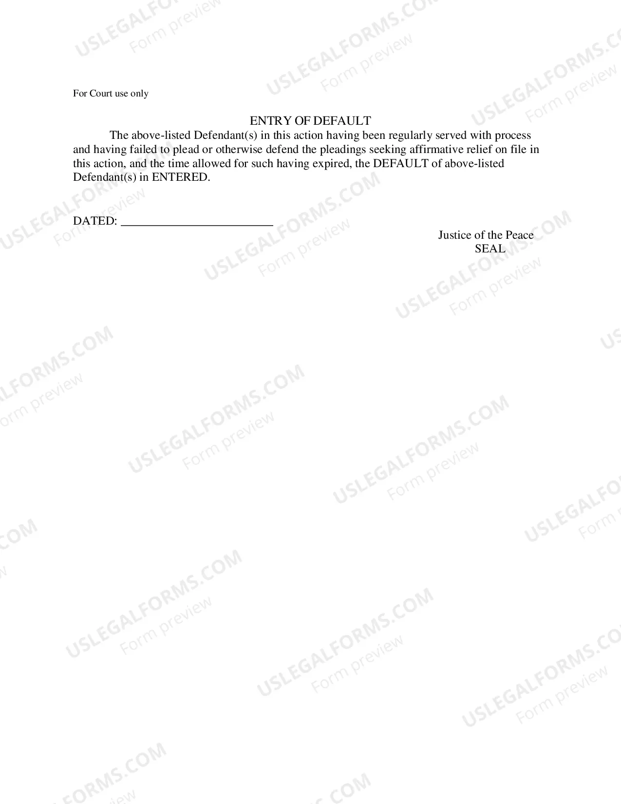 Preview Application For Default And Entry Of Default