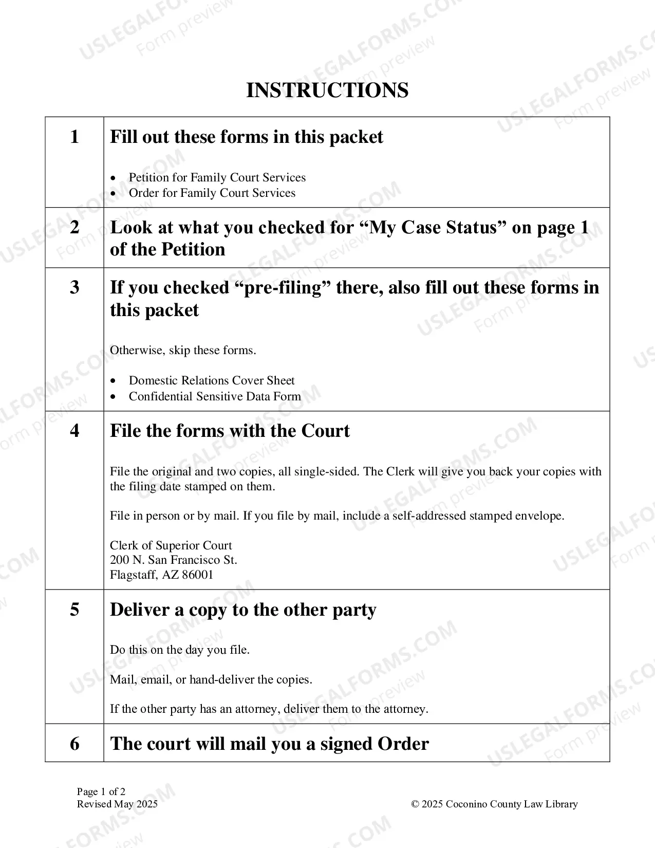 Preview Packet for Family Court Services