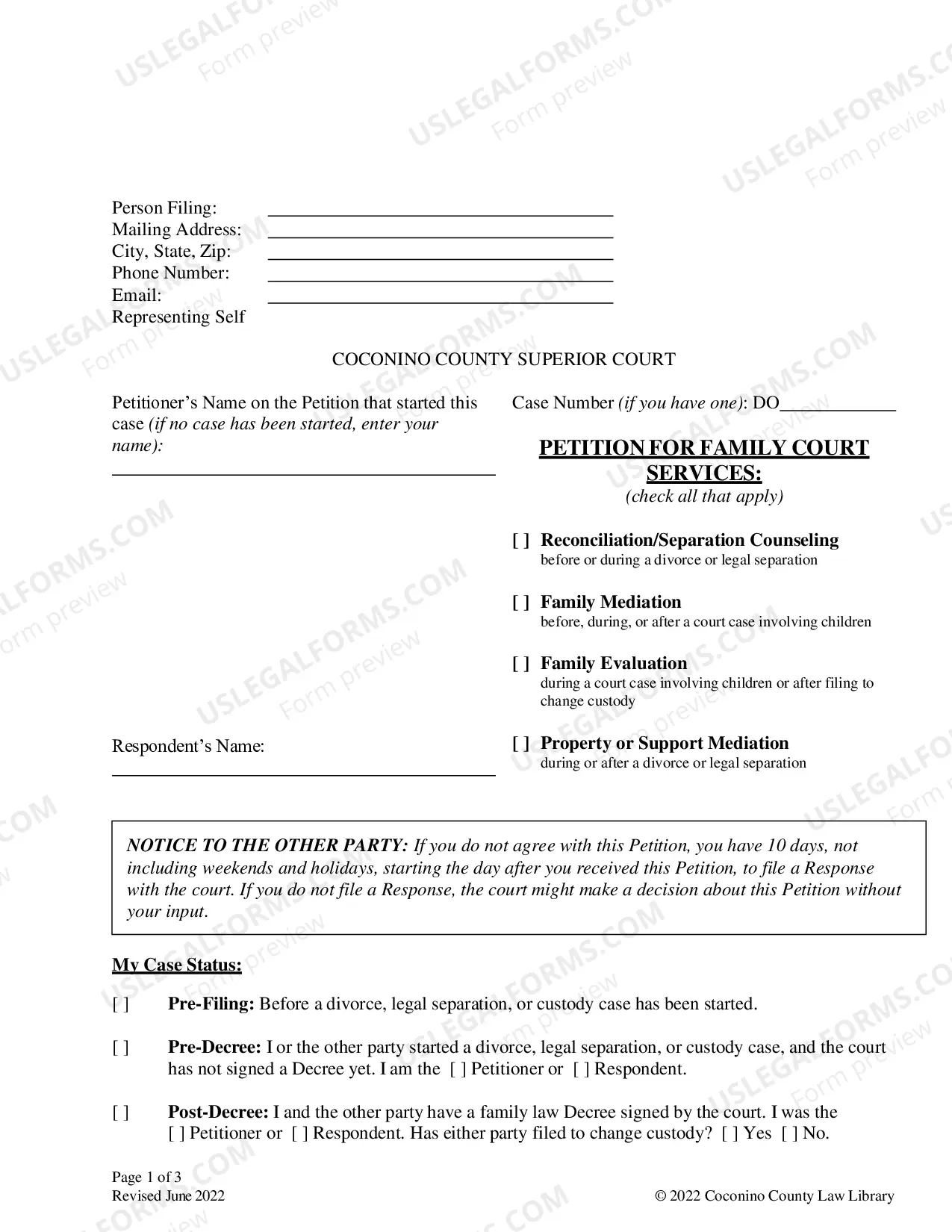Preview Packet for Family Court Services