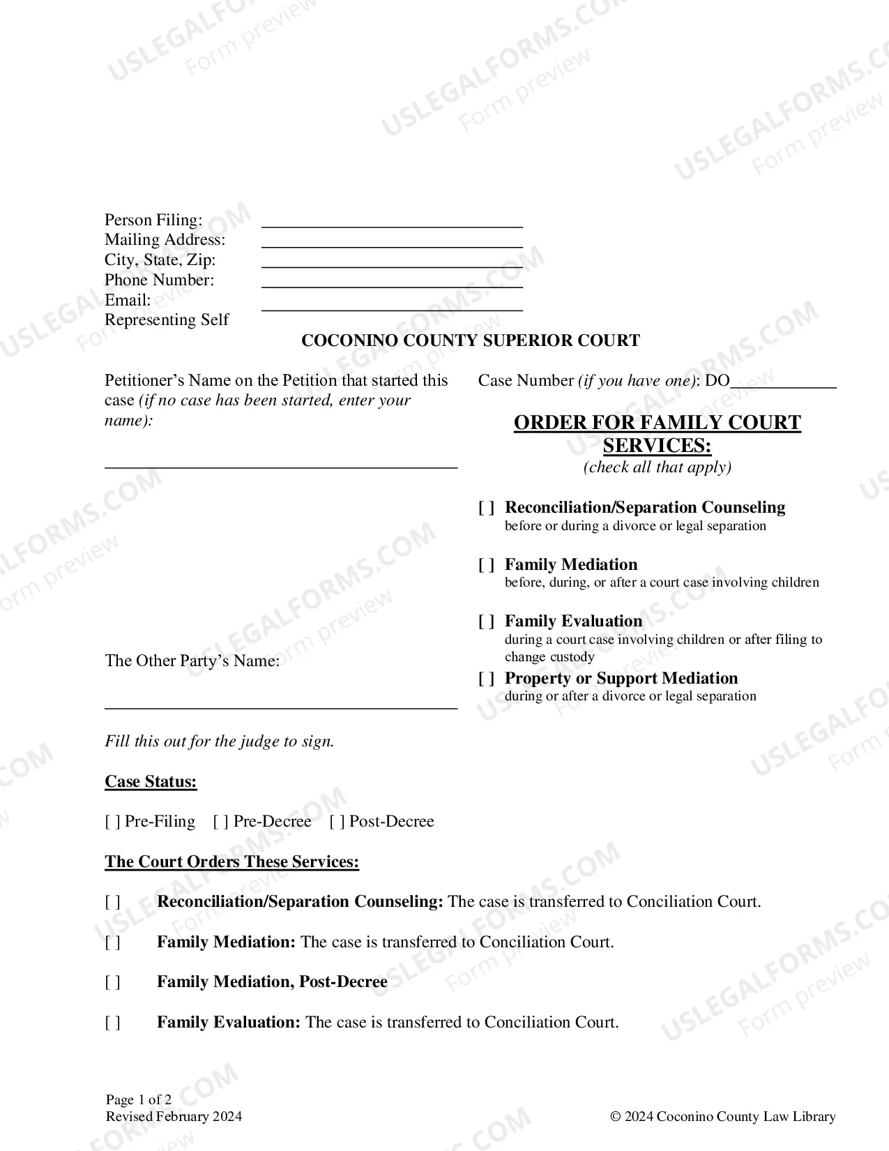 Preview Packet for Family Court Services
