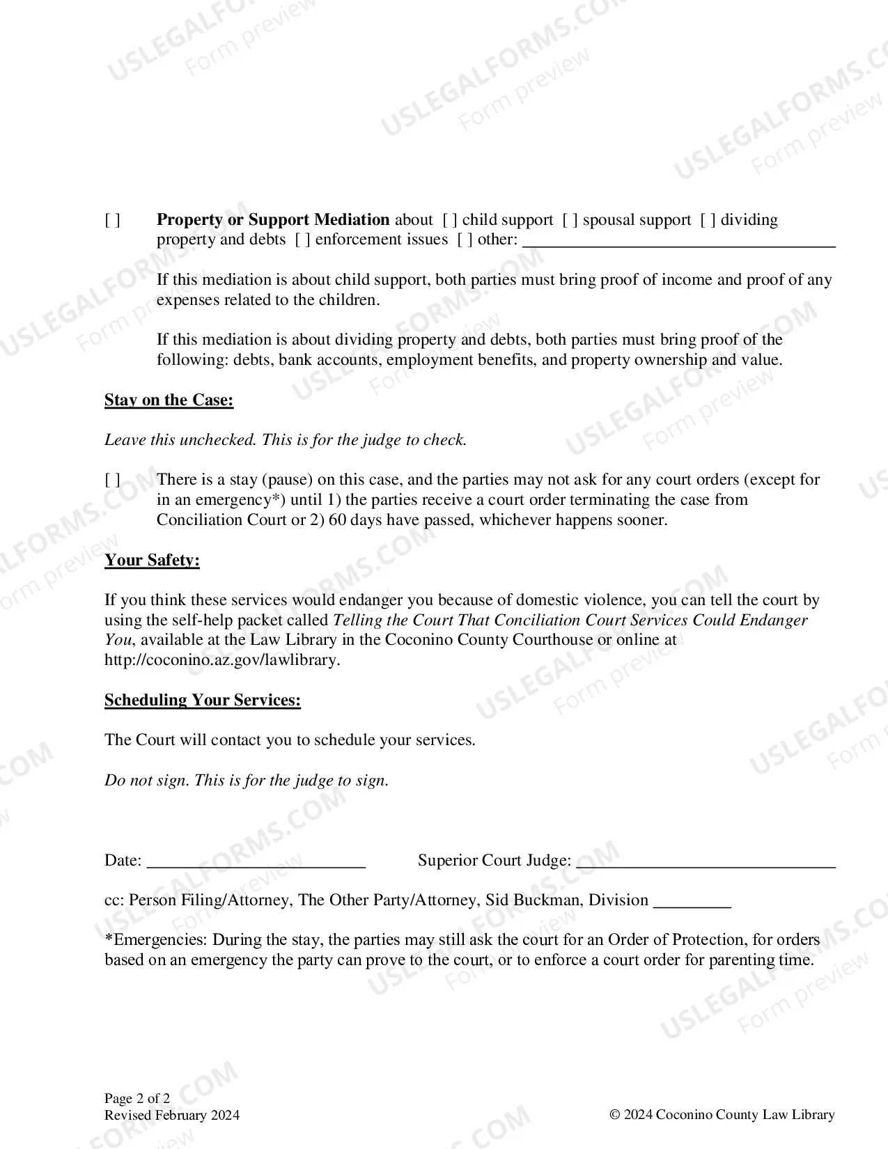 Preview Packet for Family Court Services
