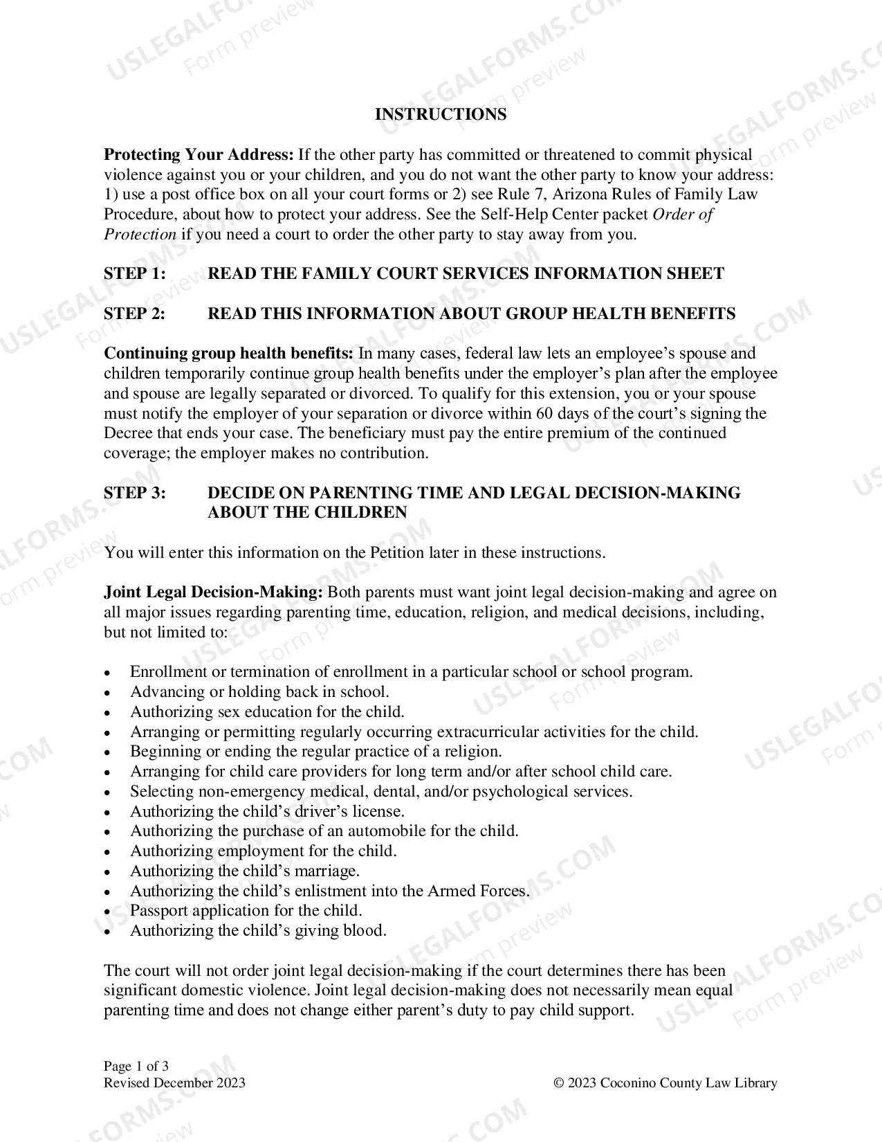 Preview Child Support Information Form