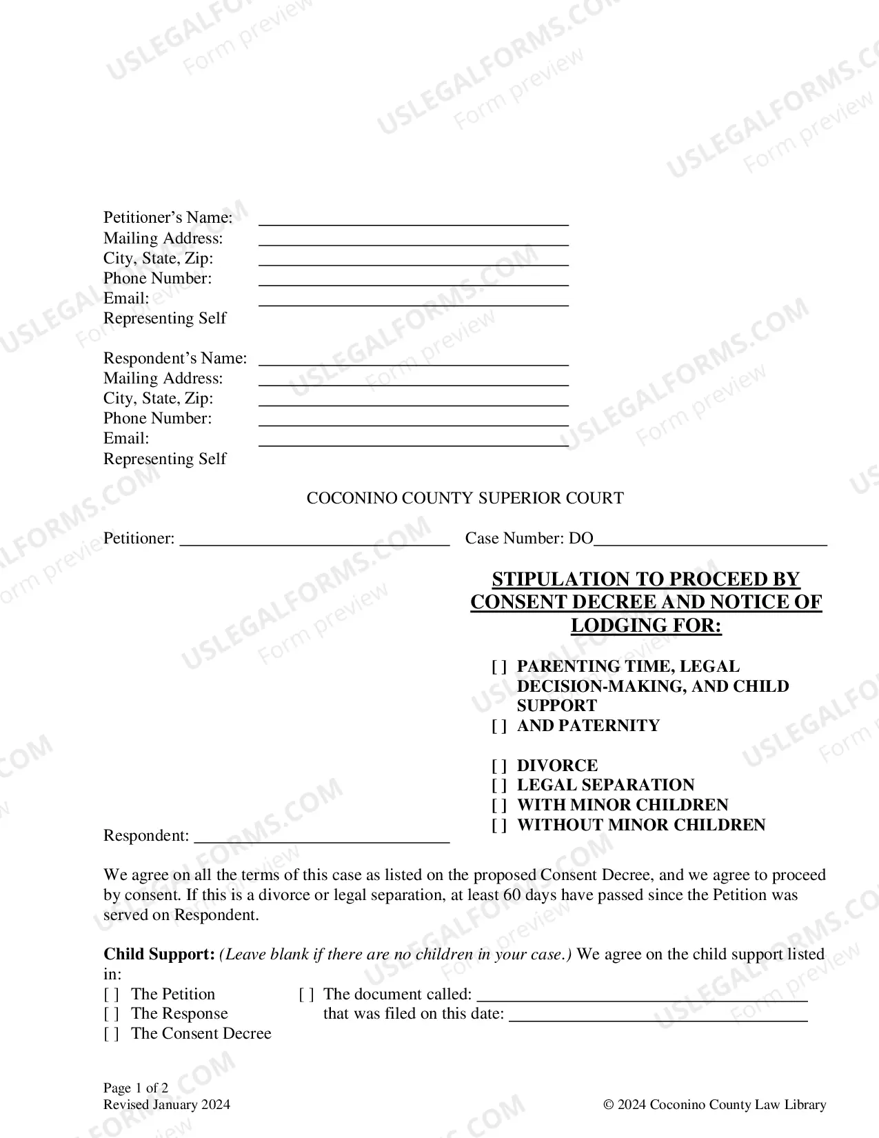 Preview Packet CONSENT DECREE FOR DIVORCE OR LEGAL SEPARATION WITH CHILDREN