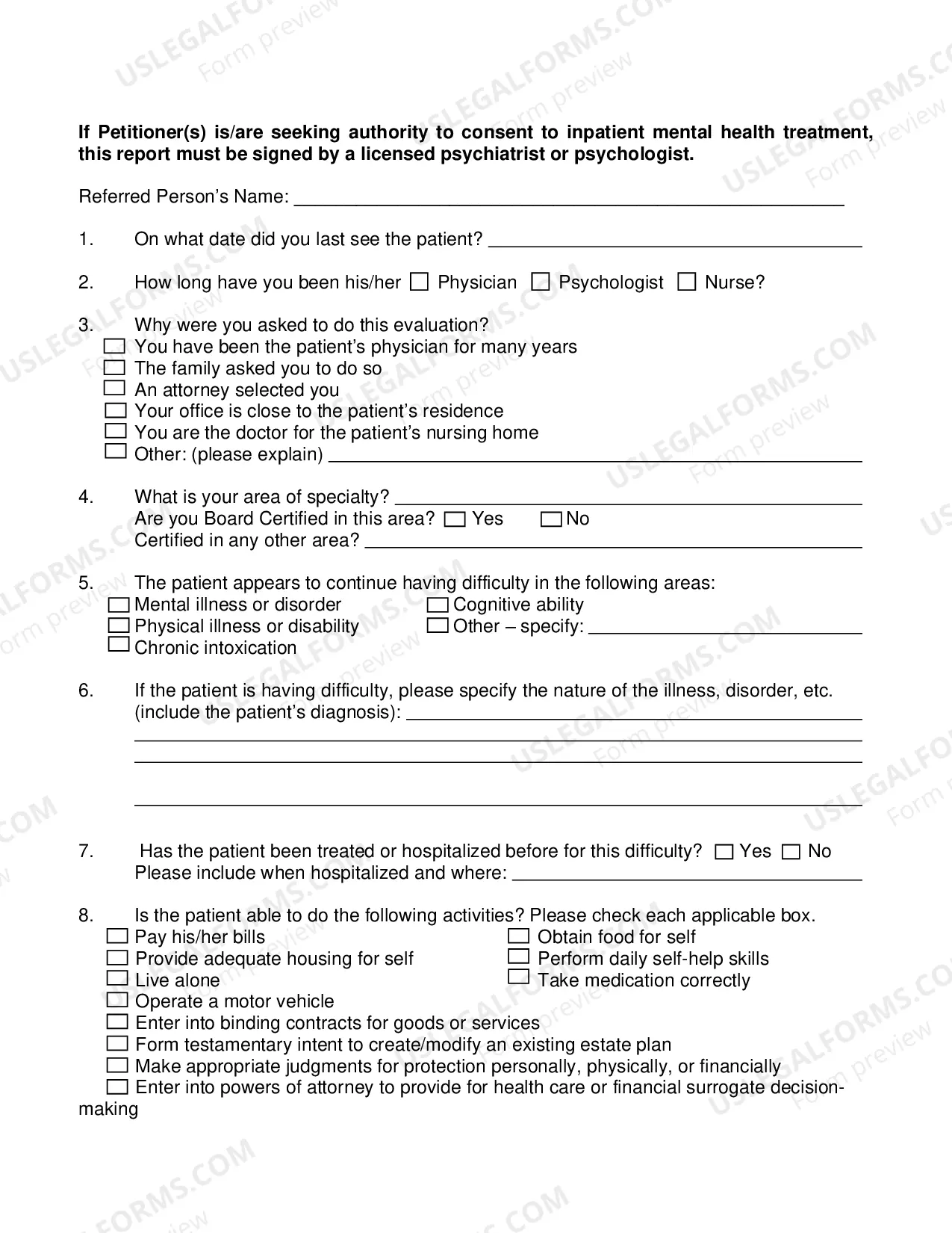 Preview Health Professionals Report