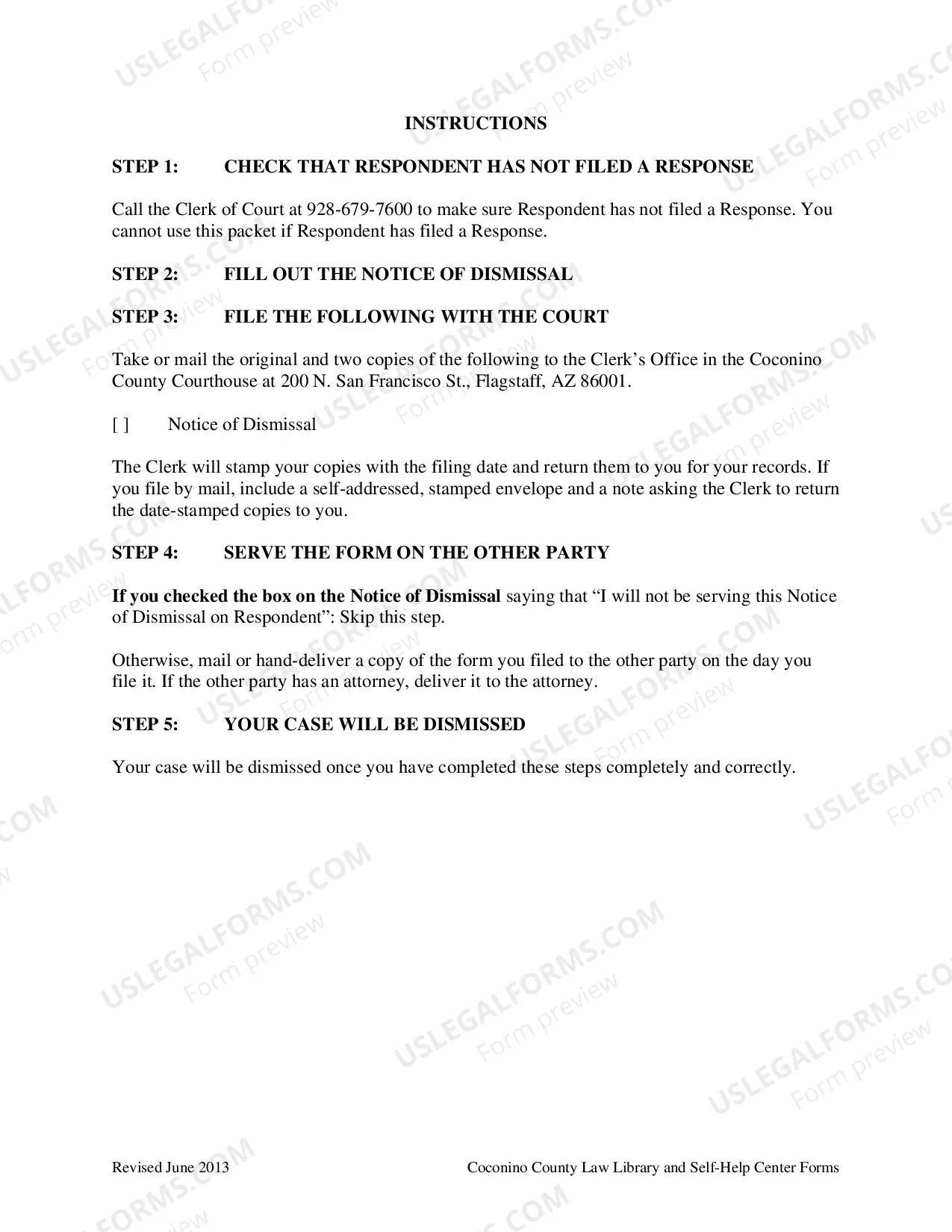 Preview Notice Of Dismissal