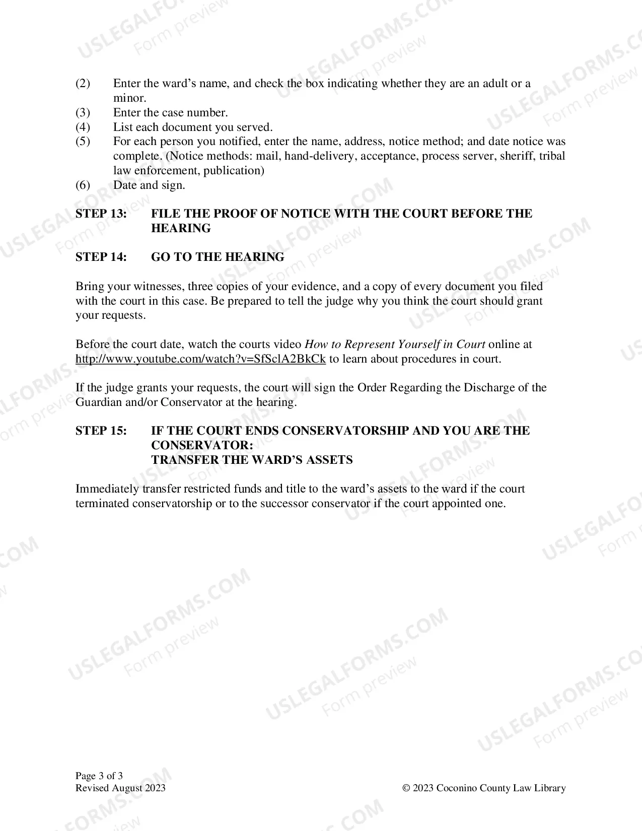 Preview Order Regarding Discharge Of Guardian Conservator Both (Minor)