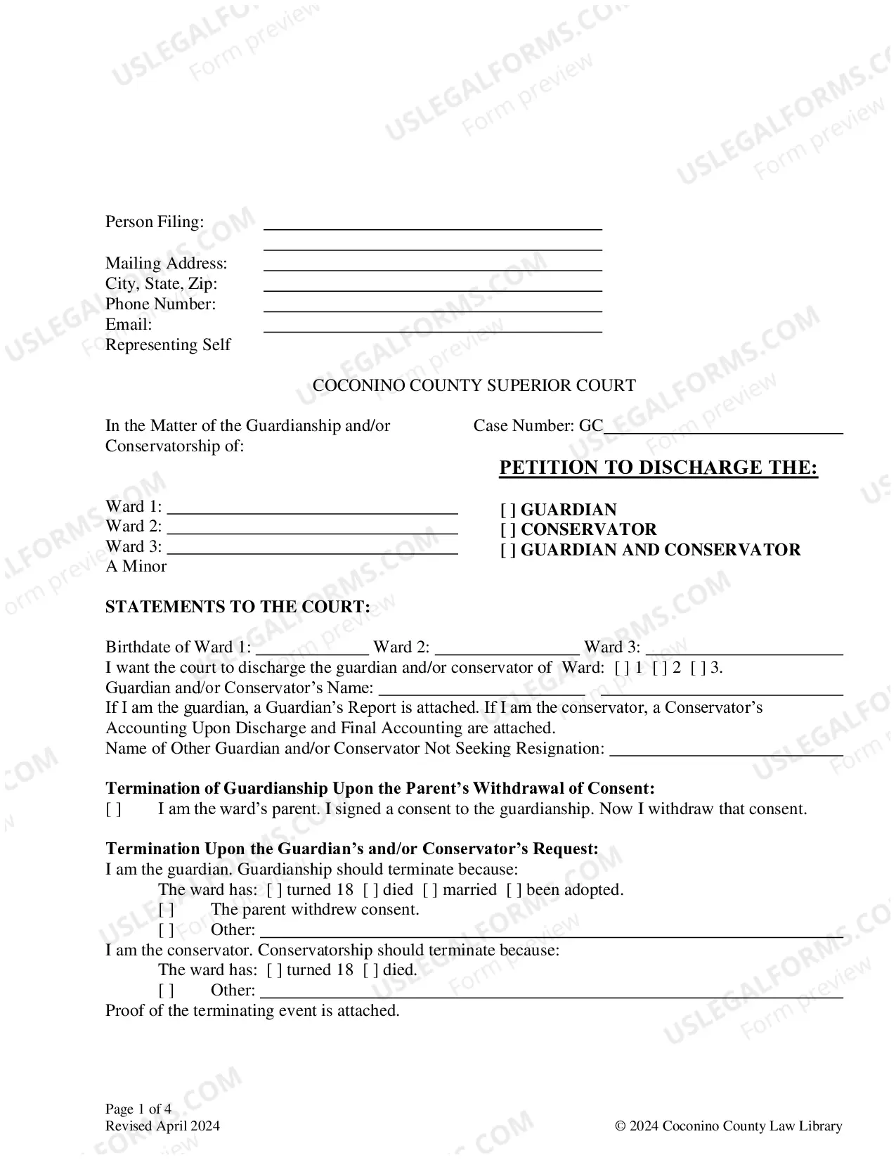 Preview Order Regarding Discharge Of Guardian Conservator Both (Minor)