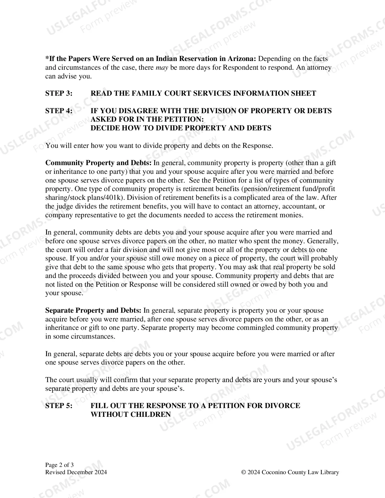Preview Divorce Without Children Packet
