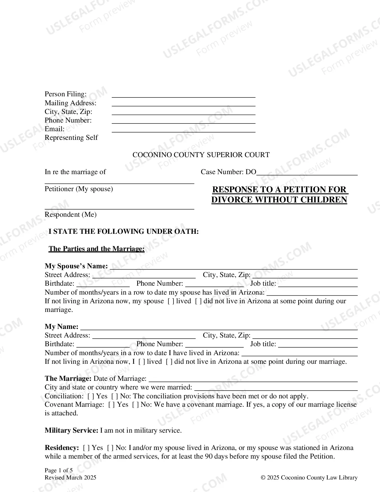 Preview Divorce Without Children Packet
