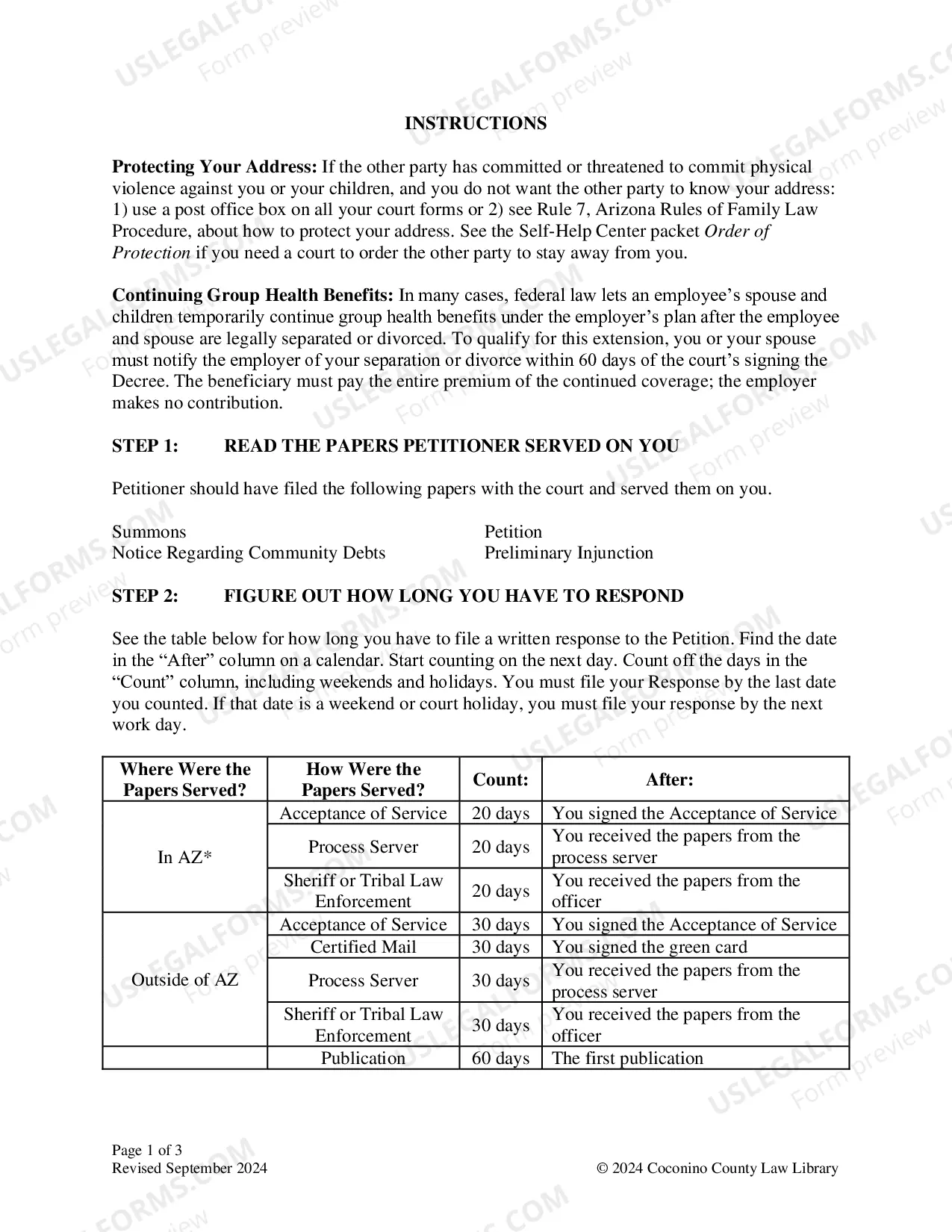 Preview Legal Separation Without Children Packet