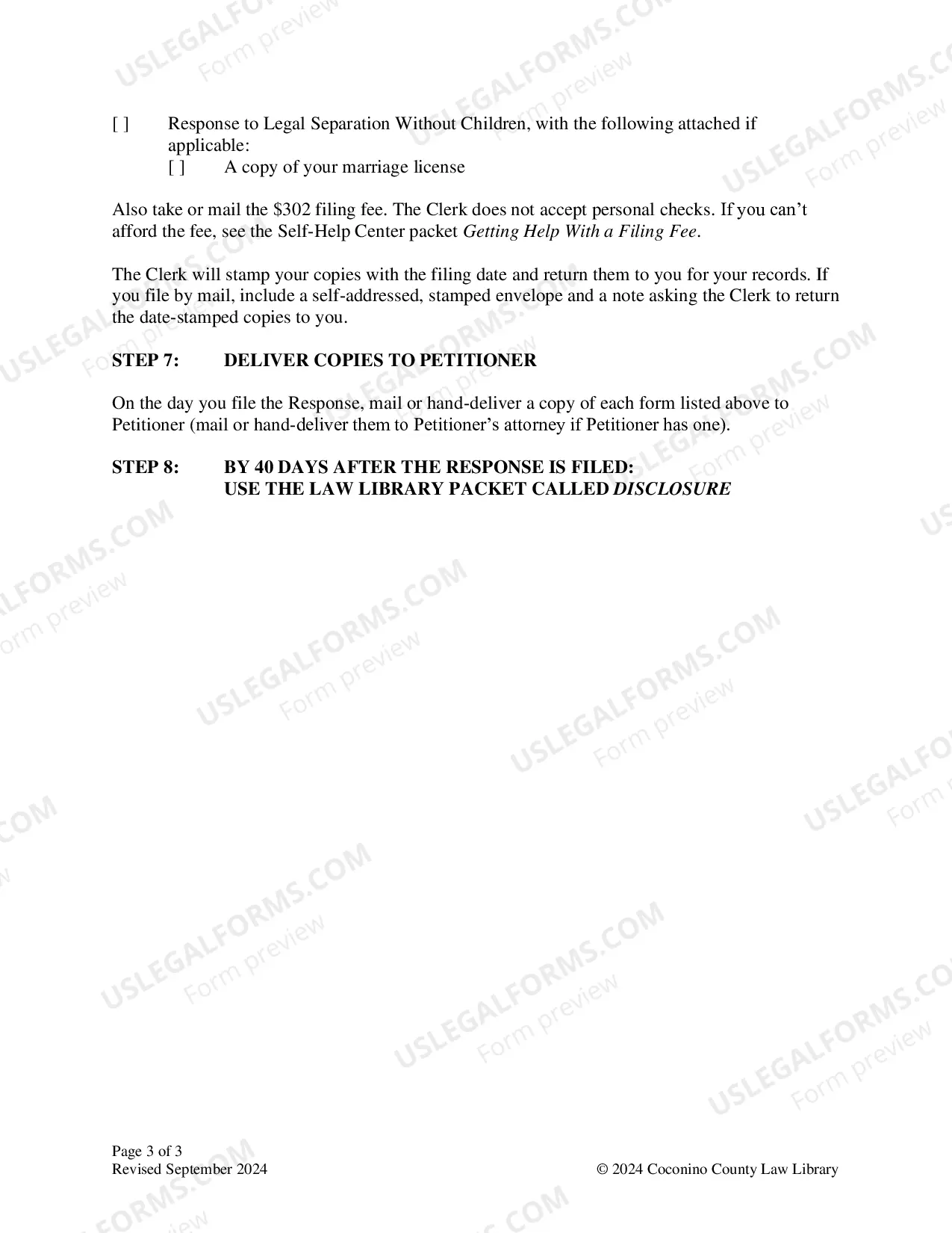 Preview Legal Separation Without Children Packet
