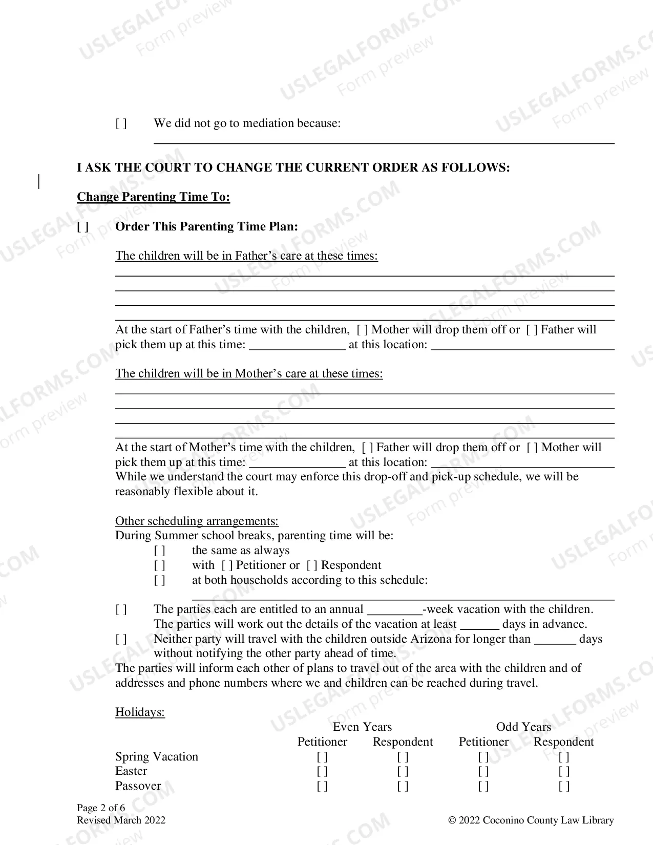 Preview Petition For Modification Of Child Custody Parenting Time And Child Support Packet